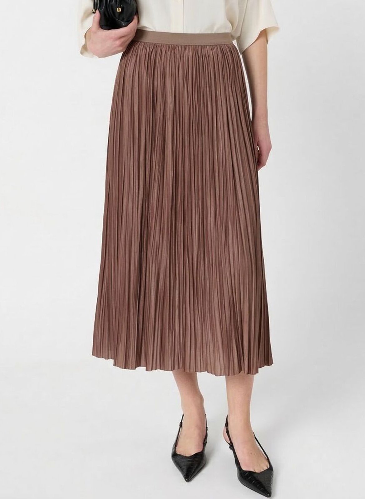 Mid-length pleated skirt GERARD DAREL Brown