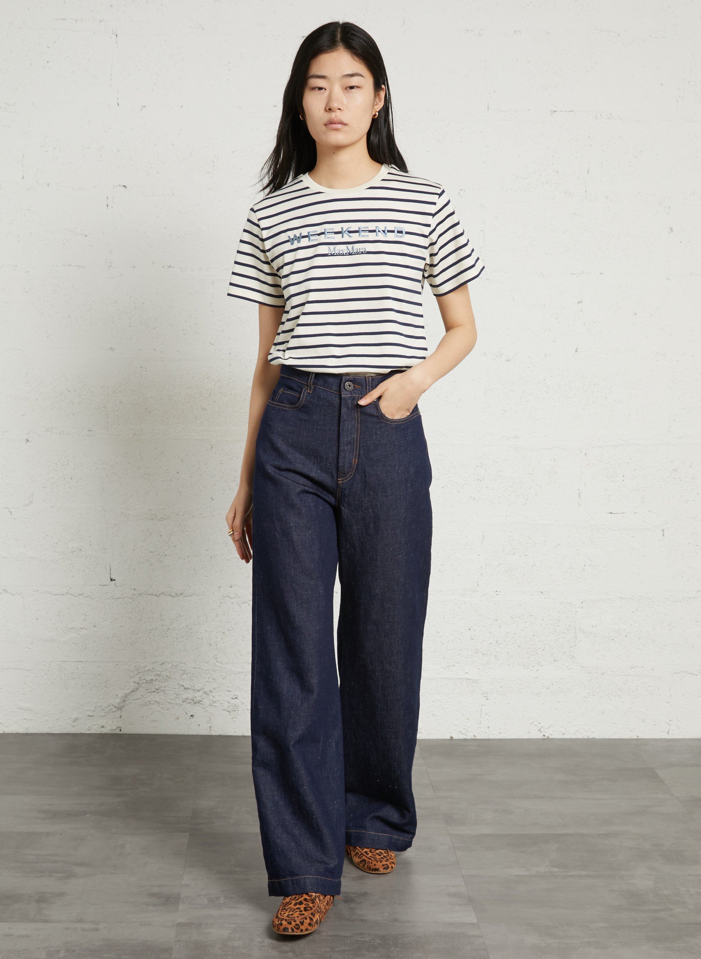 Baumwoll-Pullover mit Rundhalsausschnitt MAX MARA WEEK END Blau