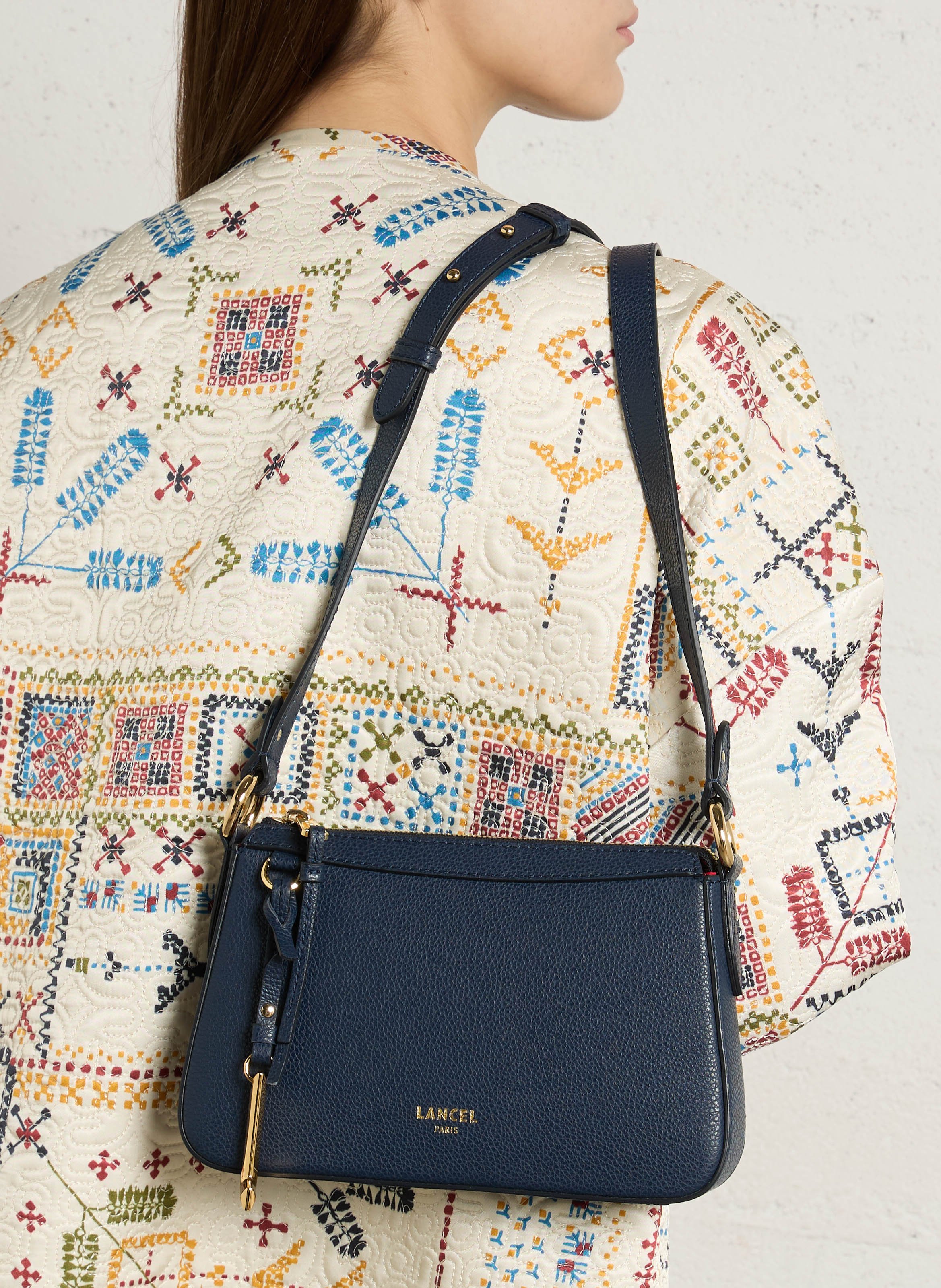 Leren clutch LANCEL Blauw