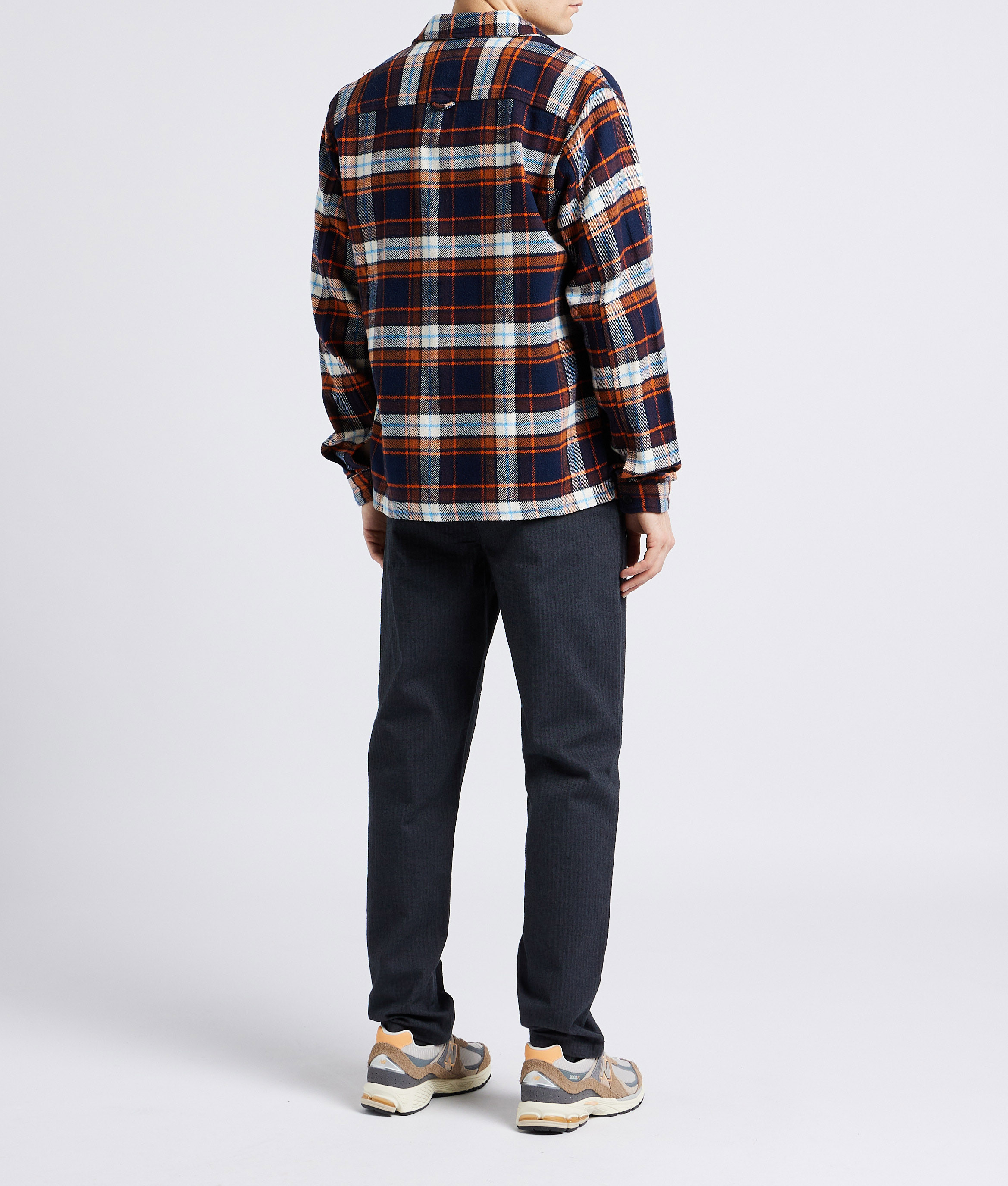 Overshirt van biokatoen met klassieke kraag KNOWLEDGE COTTON APPAREL Oranje