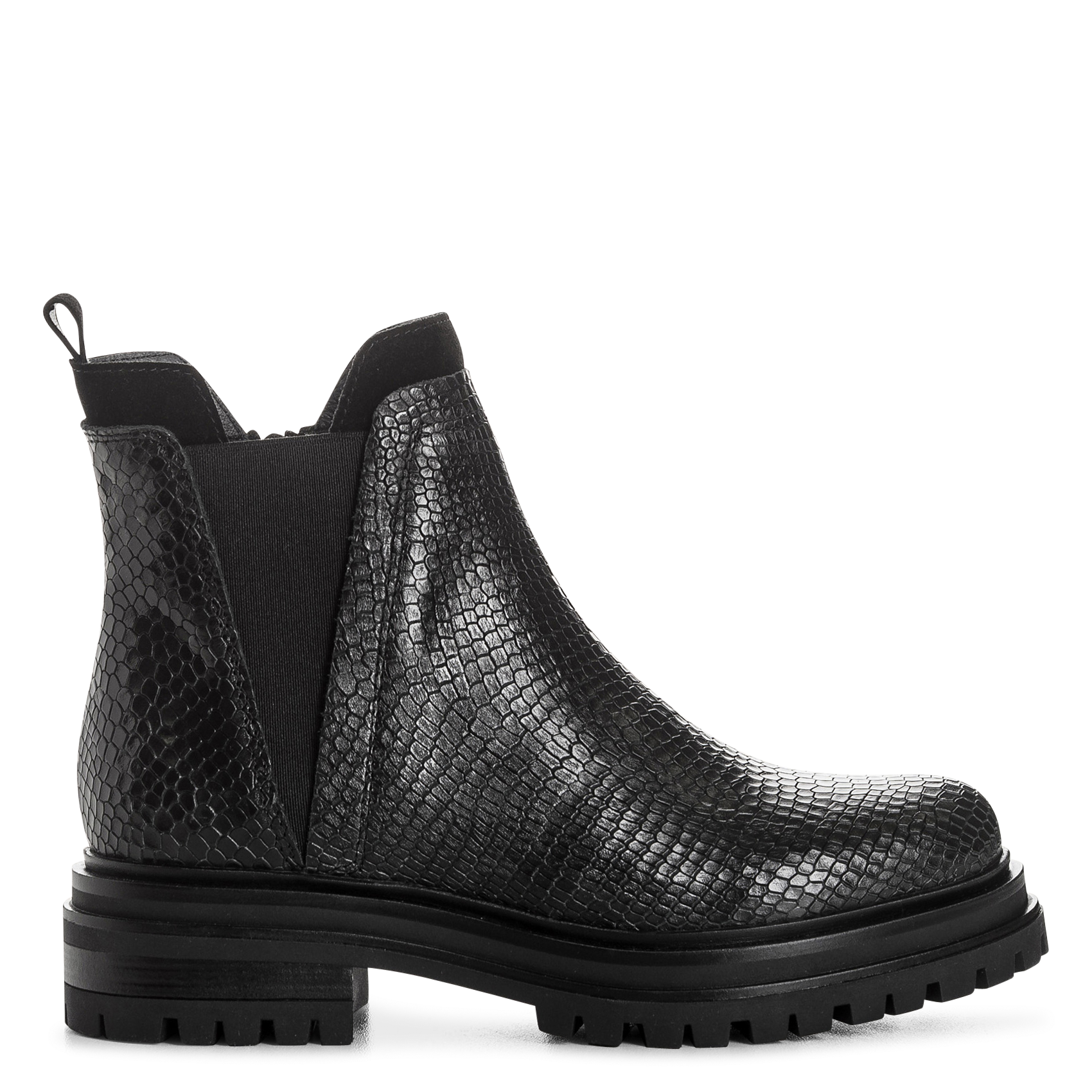 Lederstiefeletten REQINS Schwarz