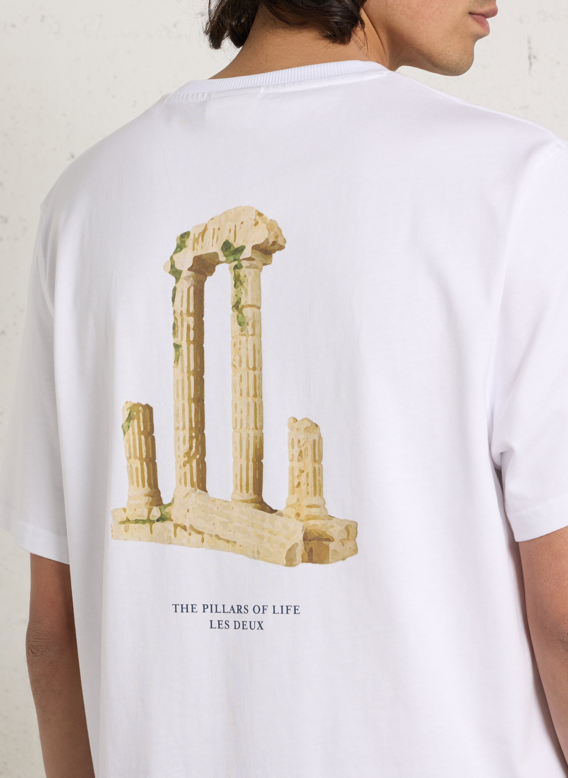 Rundhals-T-Shirt aus Bio-Baumwolle LES DEUX Weiss