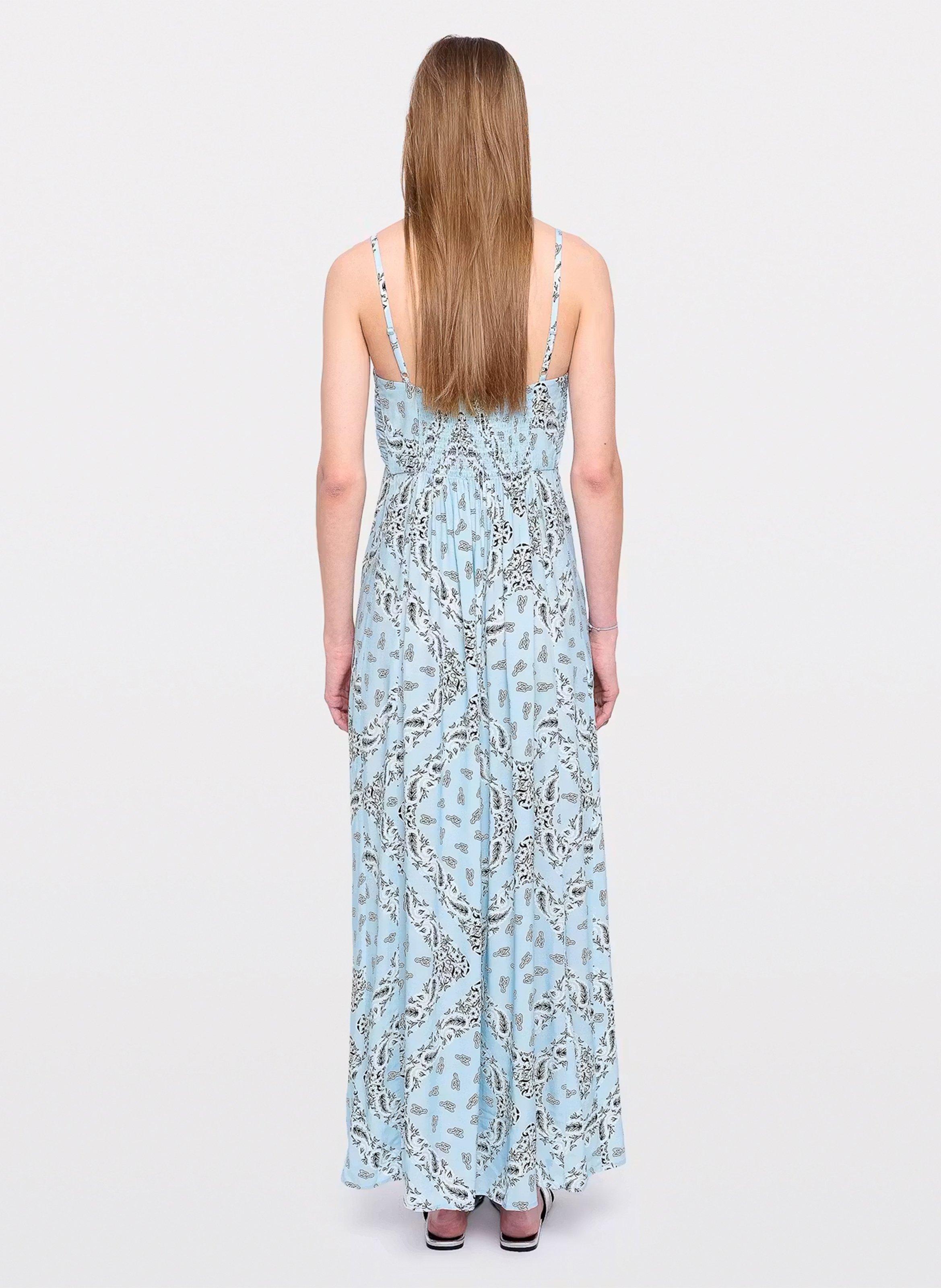 Robe longue col V imprimée ZADIG&VOLTAIRE Bleu
