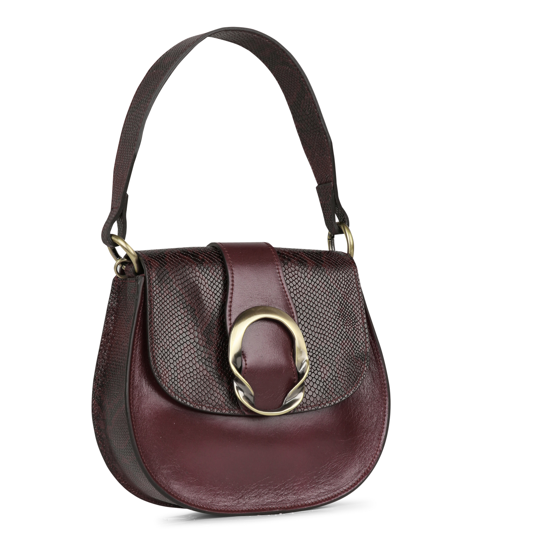 Leather shoulder bag MAISON 123 Red