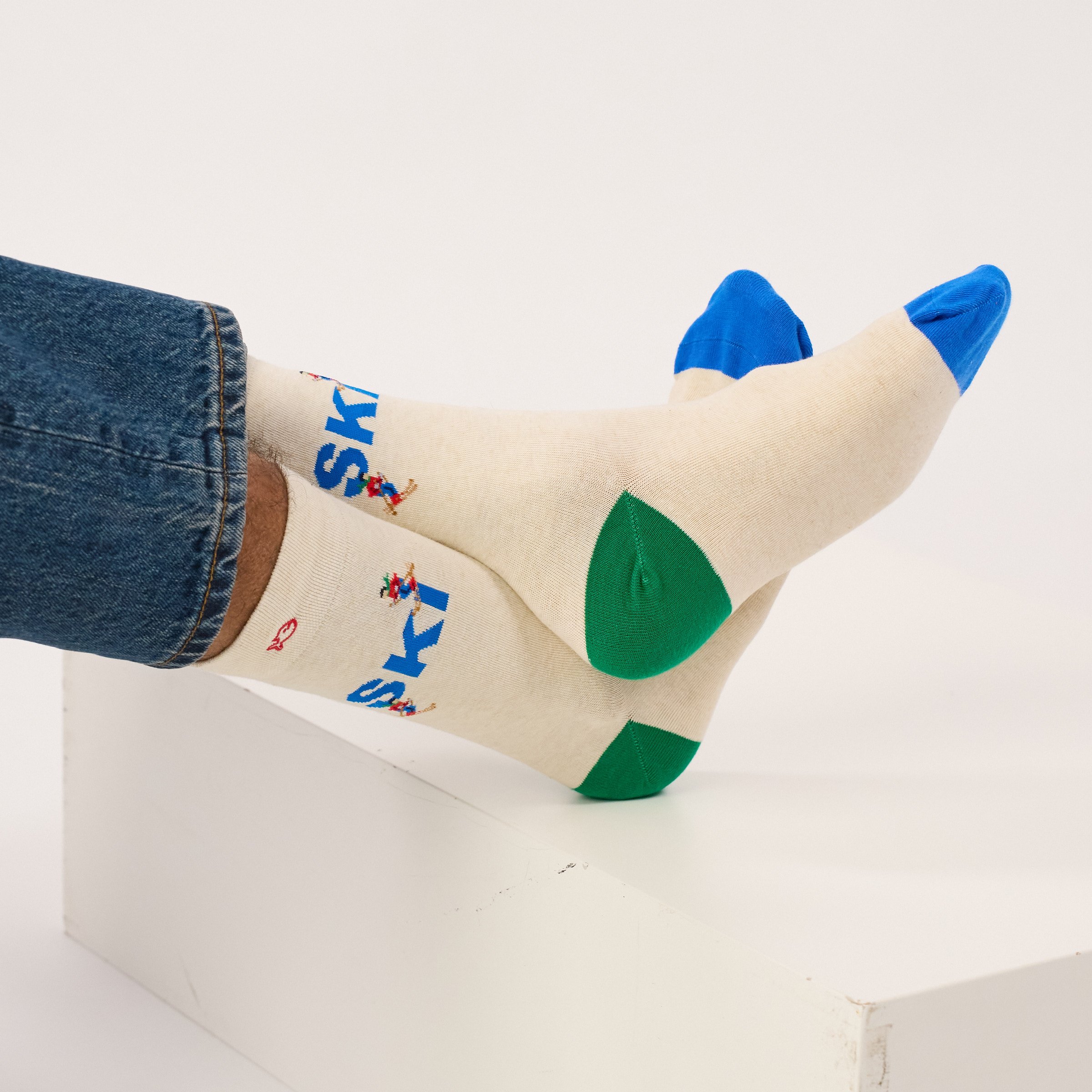 Combed Cotton Socks with Patterns BILLYBELT Beige
