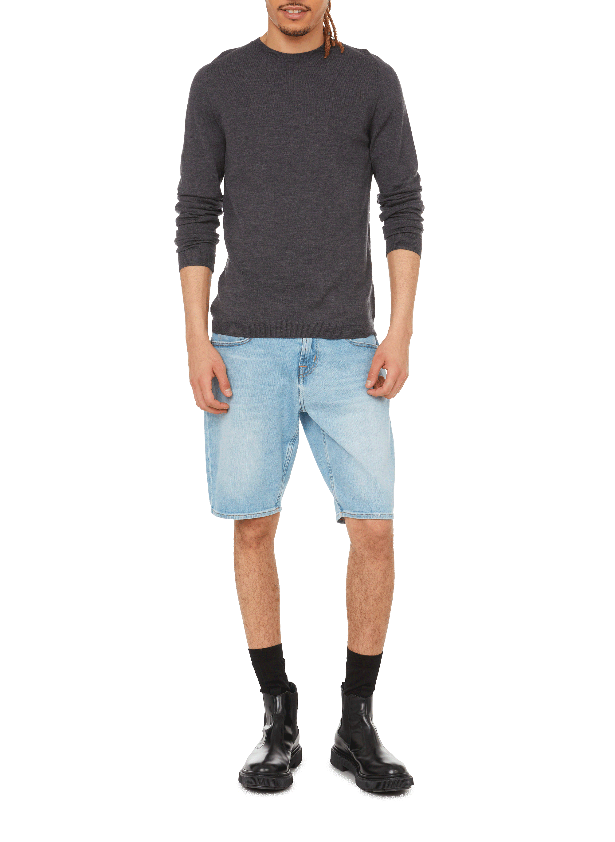 Merino wool sweater | Grey AU PRINTEMPS PARIS Men