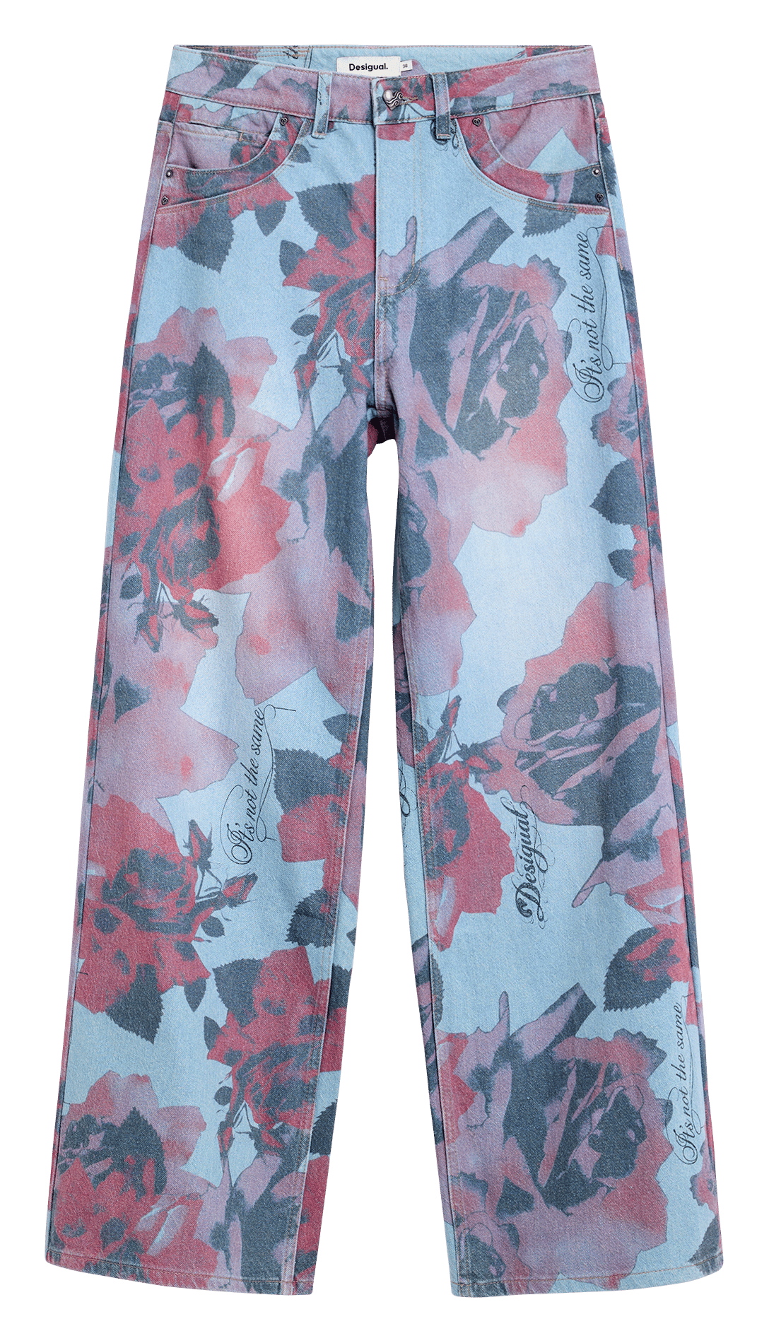 Jean large à imprimé en coton DESIGUAL Bleu