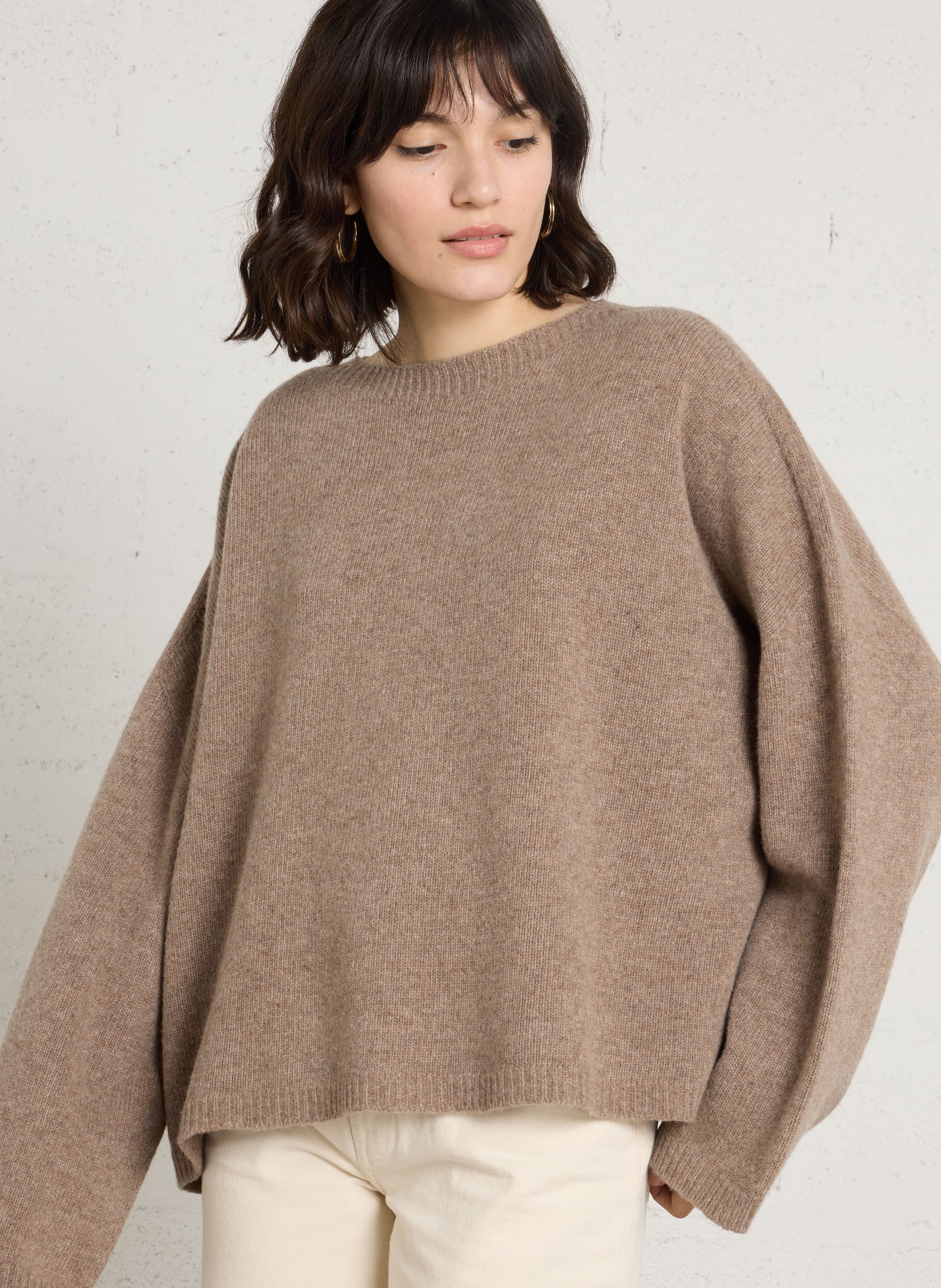 Weiter Wollpullover HOD PARIS Beige