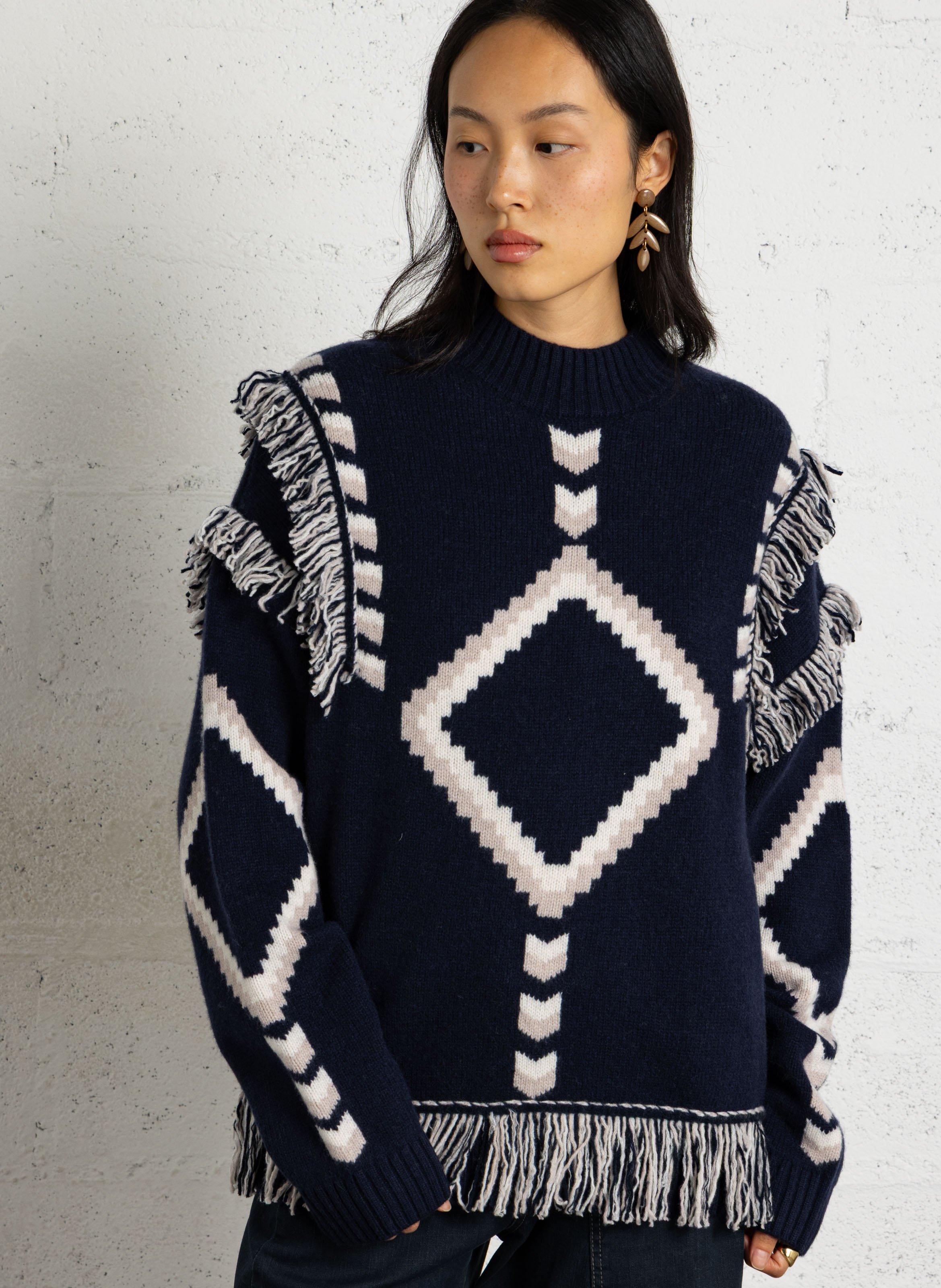 Round-neck wool sweater BERENICE