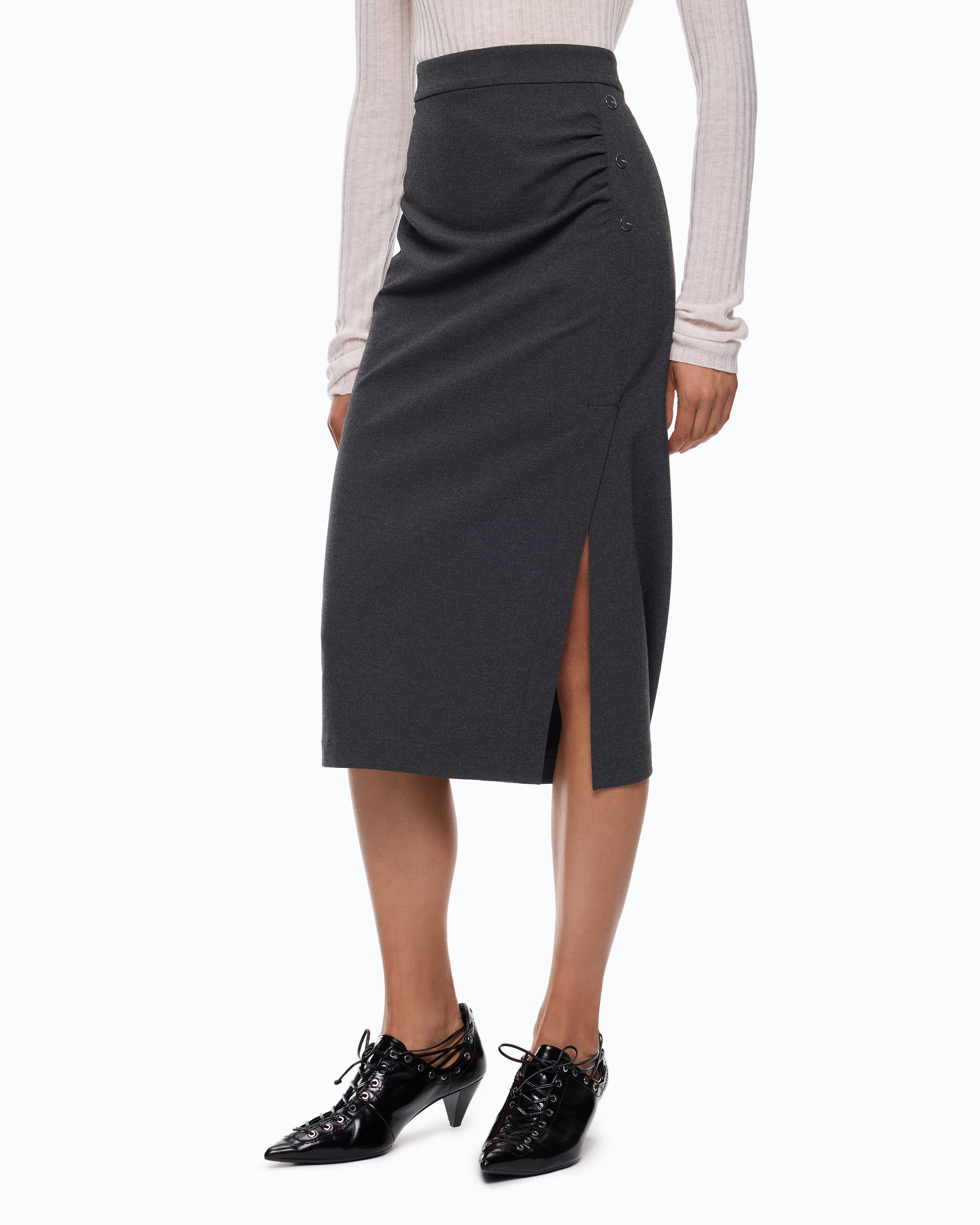 Pencil skirt in Roma knit fabric PINKO Grey
