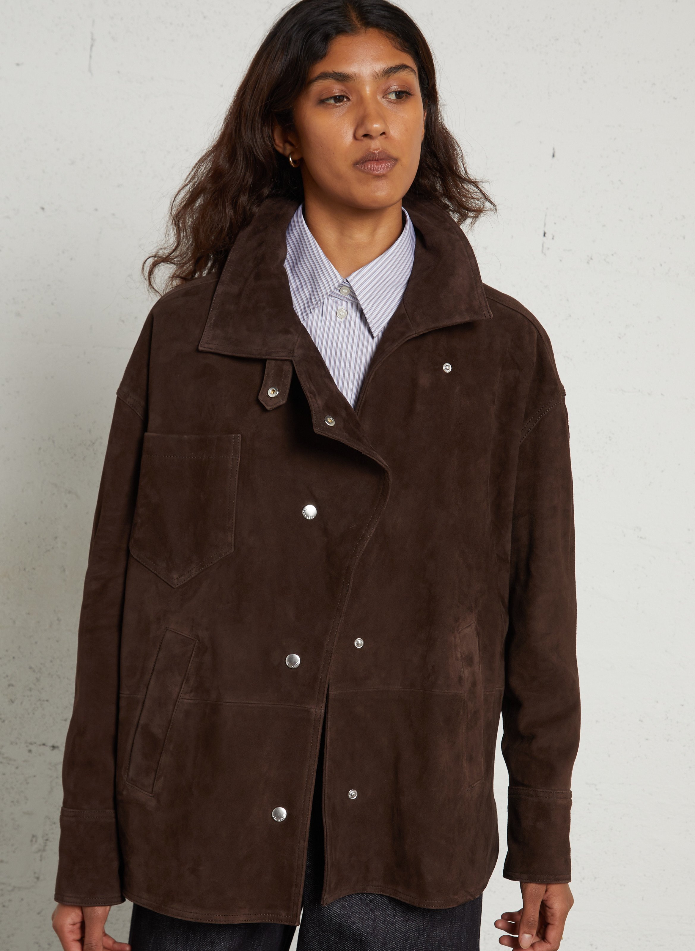 Oversized leather jacket MARGAUX LONNBERG