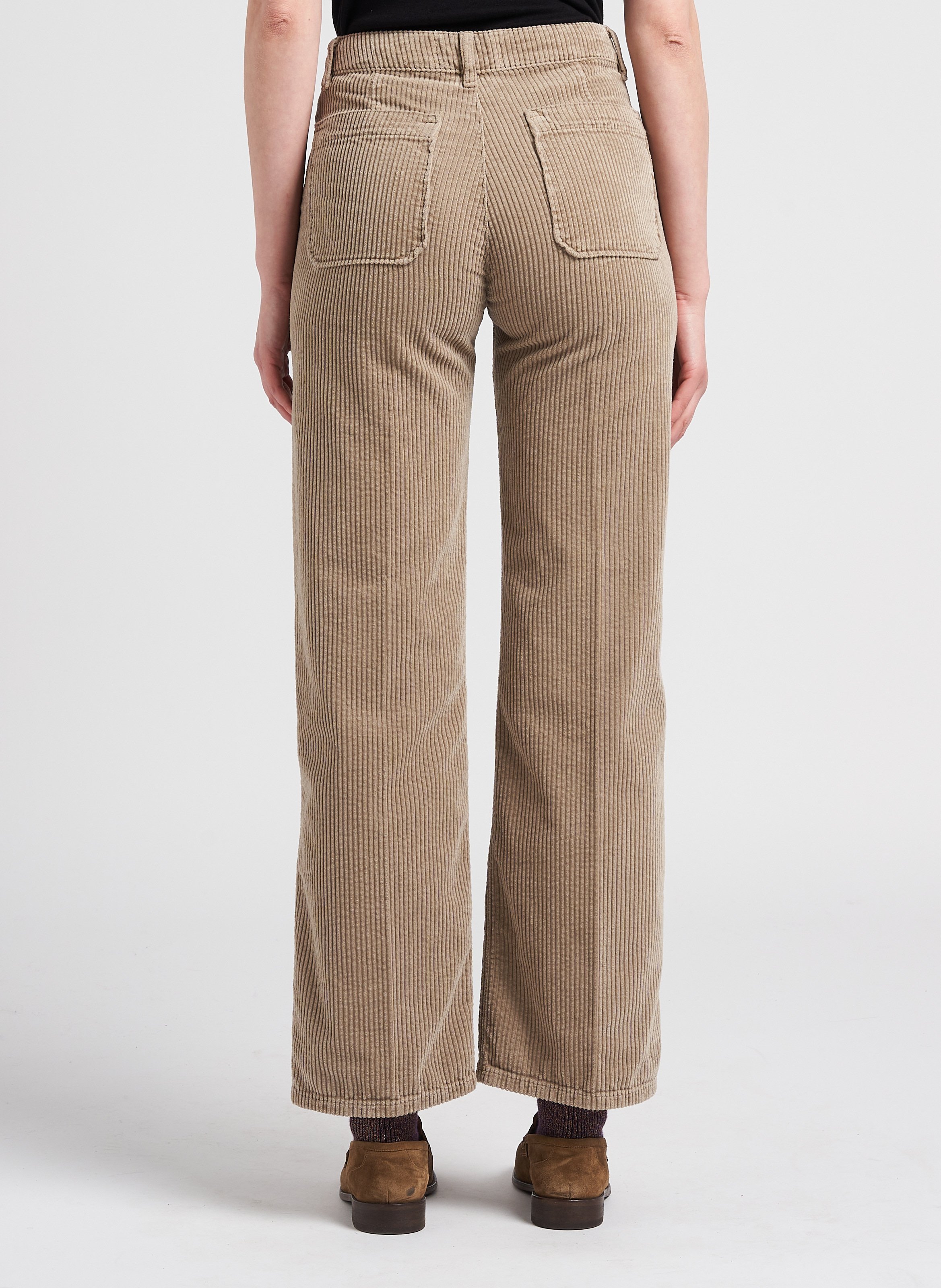 Ribbroek met wijd uitlopende pijpen ACQUAVERDE Beige