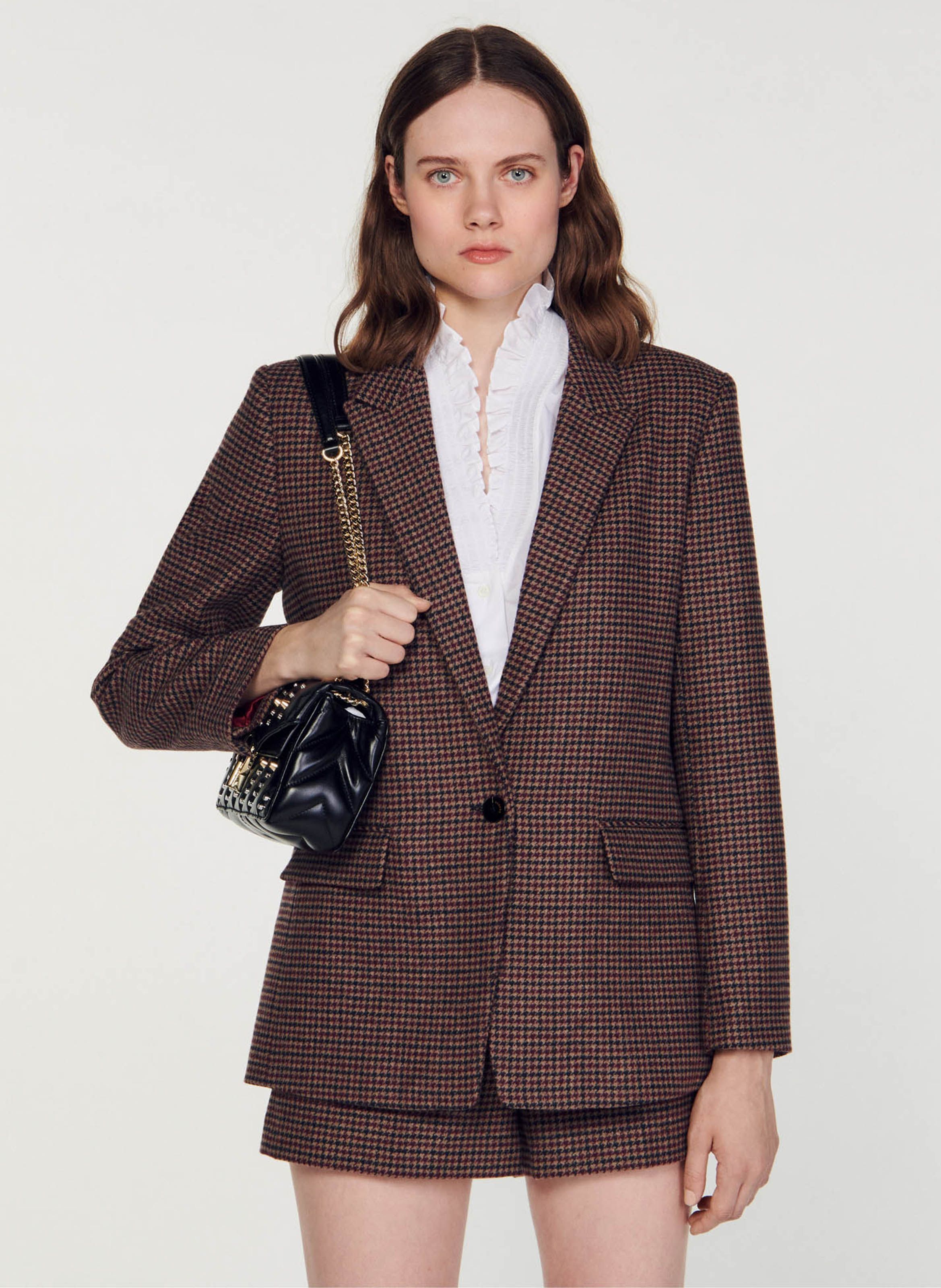 Sandro tartan sales tailored jacket