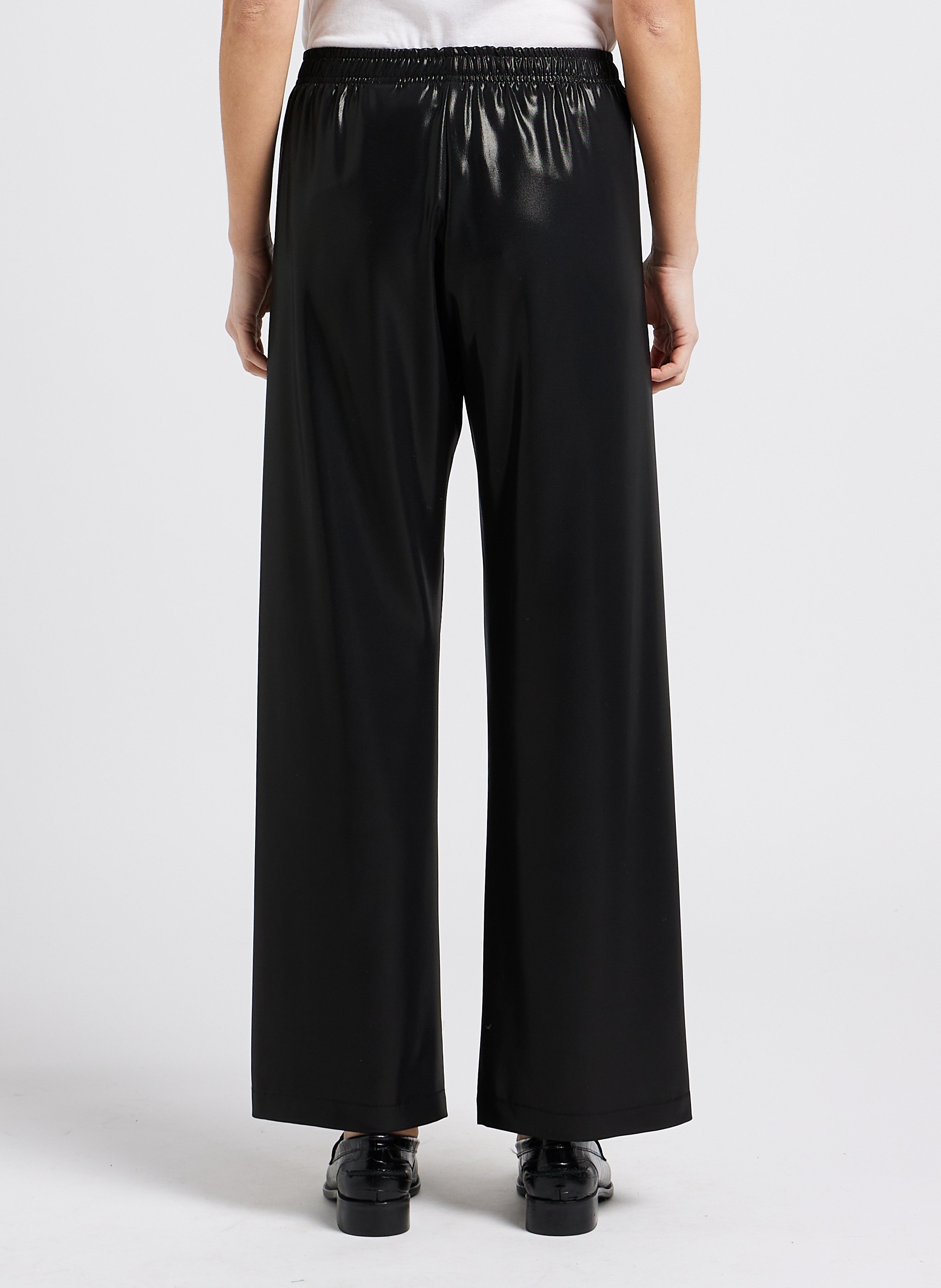 Wide-leg metallic-effect pants IMPERIAL Black