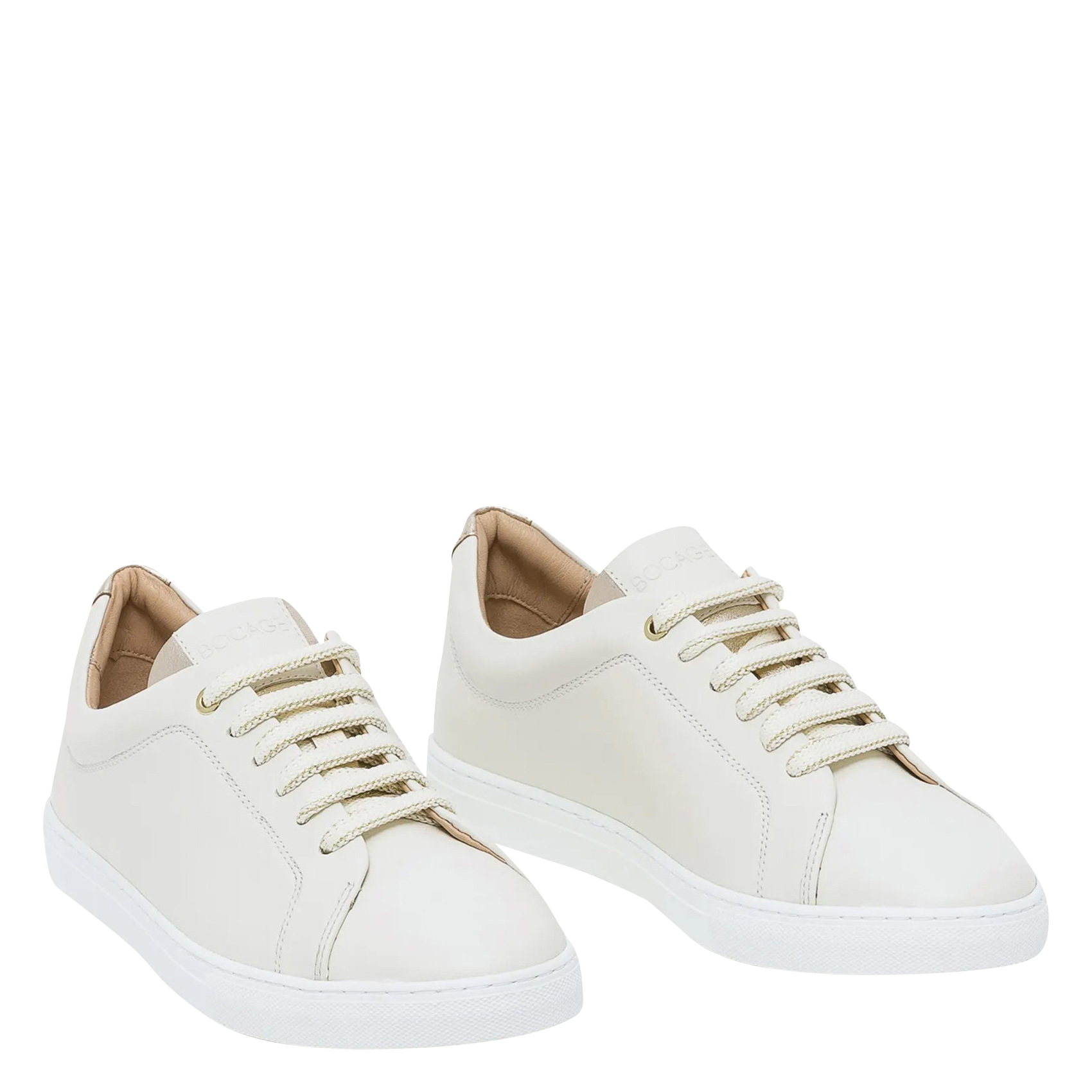 Niedrige Sneaker aus Glattleder BOCAGE Beige