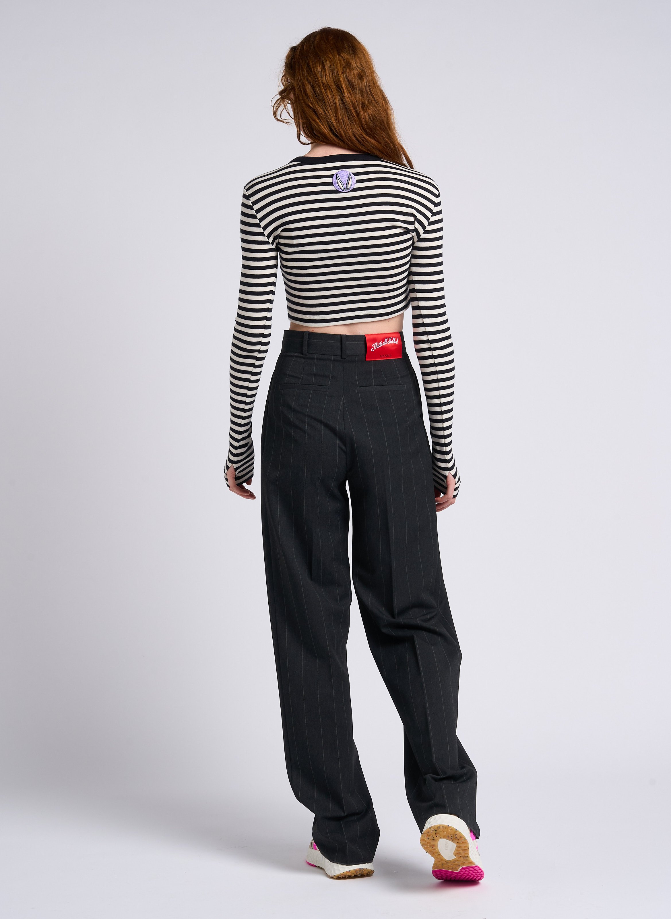 Tee-shirt court rayé en coton MAX&amp;CO. x LOONEY TOONS MAX&amp;Co. Noir