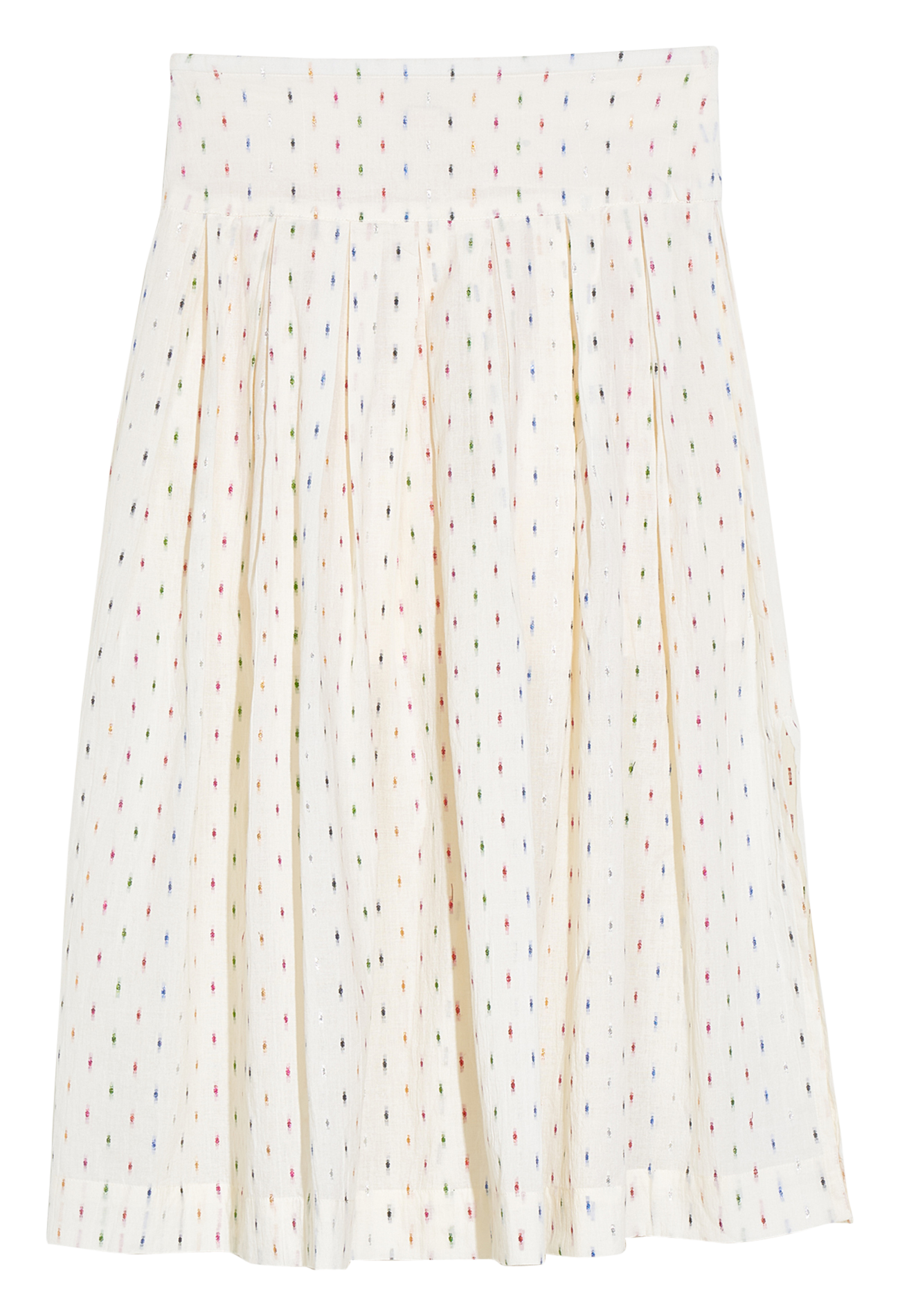 Flared midi skirt in polka dot blended cotton BELLEROSE Grey