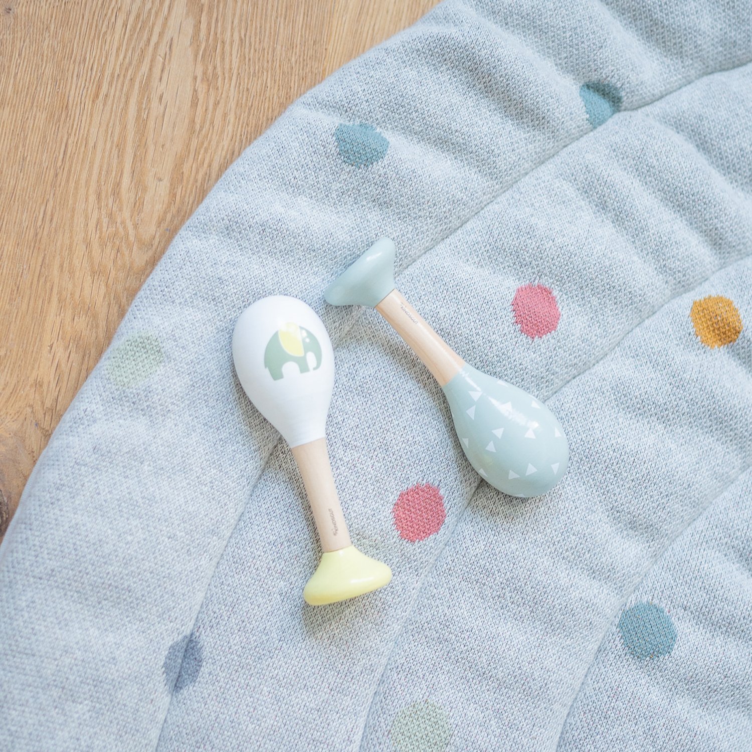 Fox and stripes rattles KINDSGUT Grey