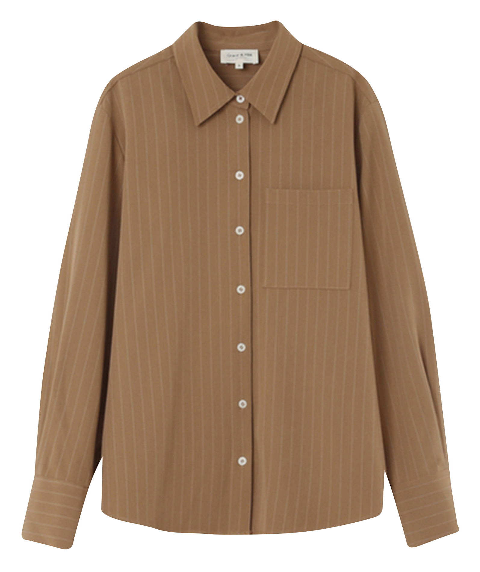 Oversized Striped Classic Collar Shirt GRACE ET MILA Brown