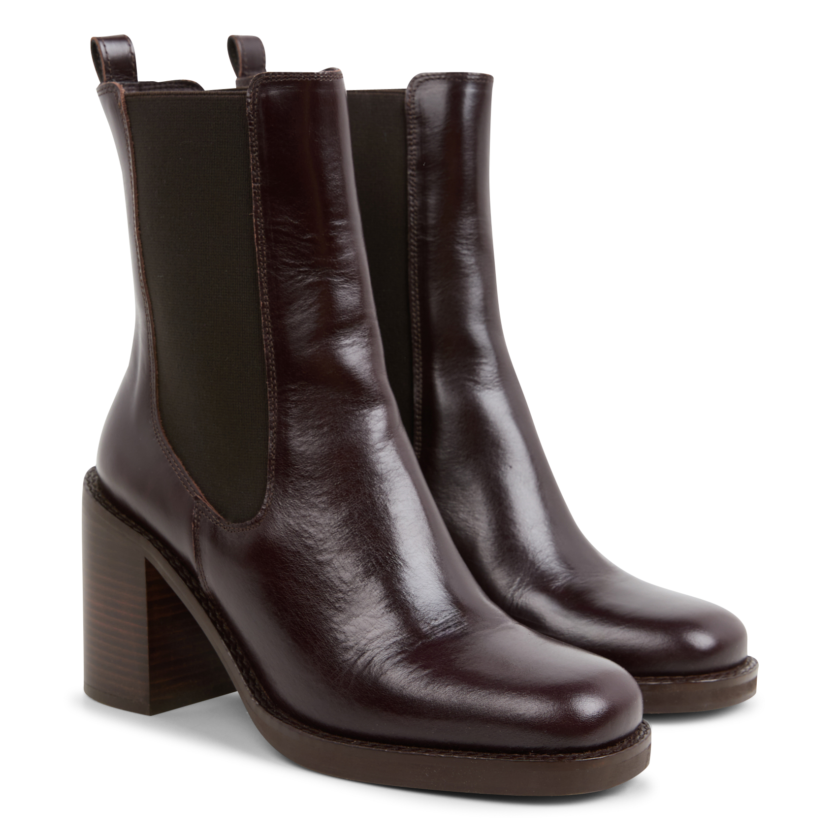 Bottines en cuir Marron