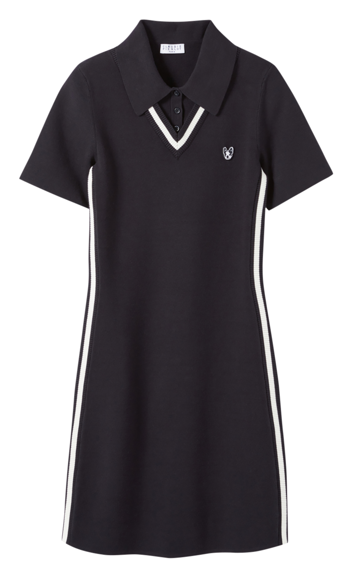 Robe polo courte slim en maille CLAUDIE PIERLOT Multicolore