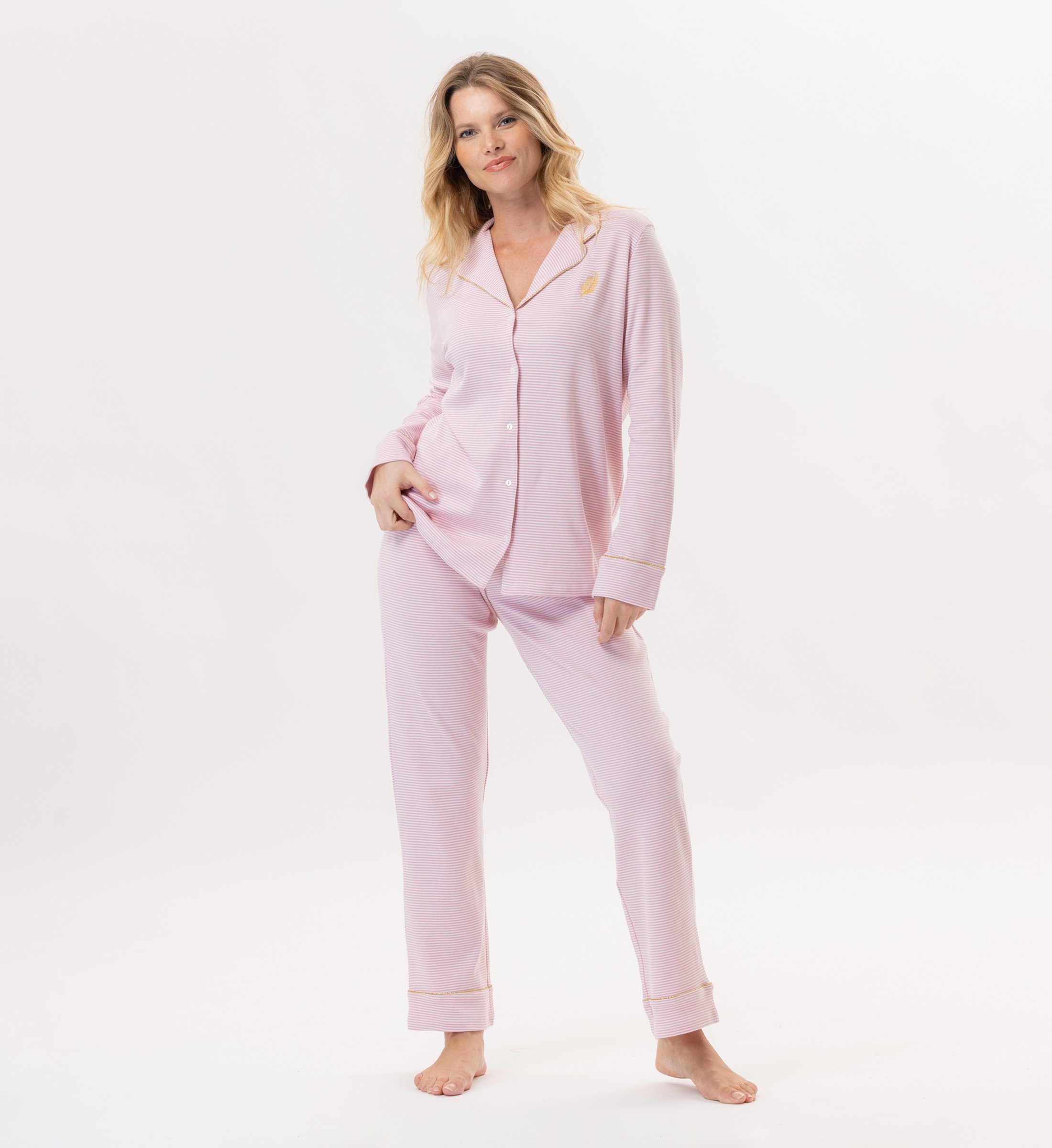 Buttoned cotton pajamas LE CHAT Pink