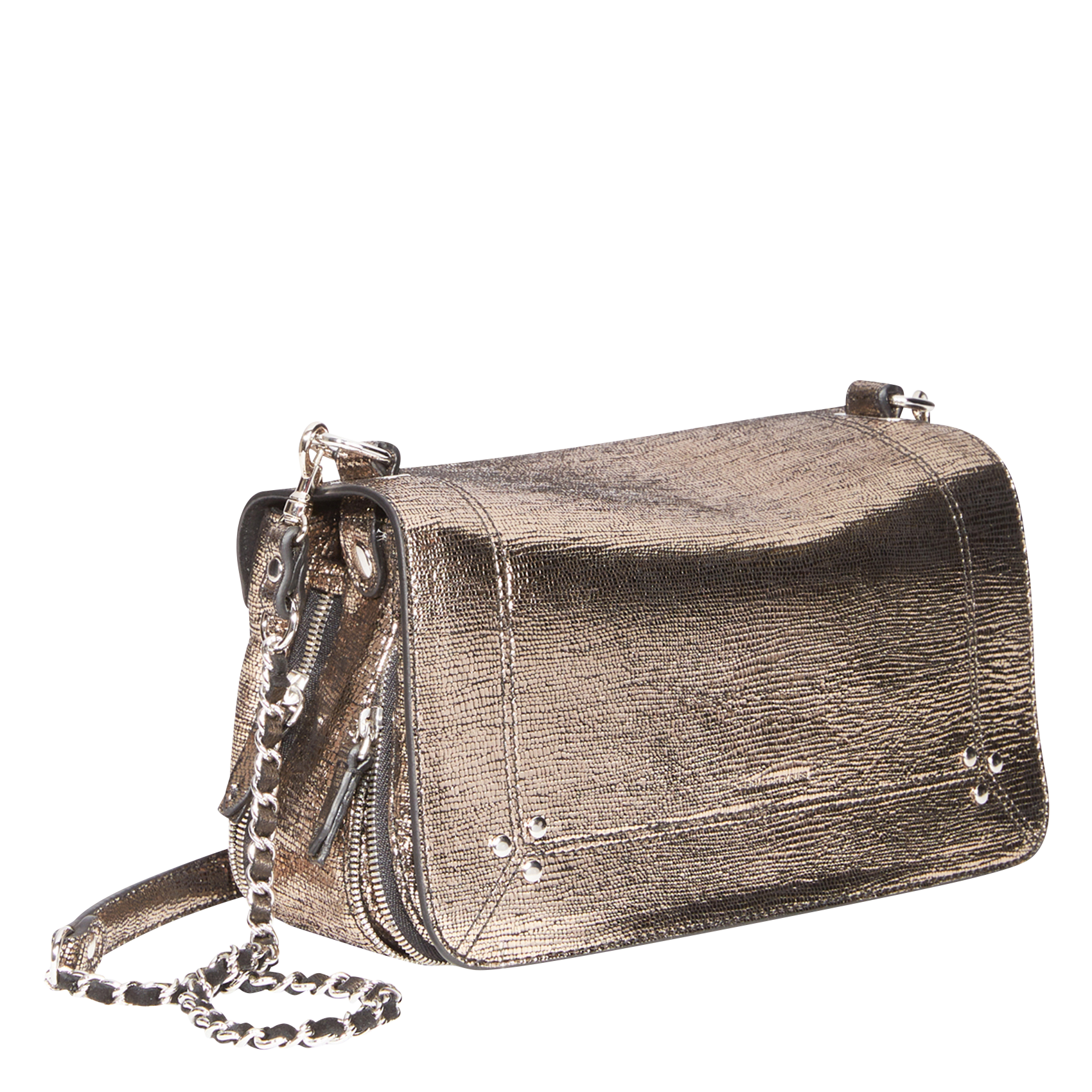 Dori leather shoulder bag JEROME DREYFUSS Silver