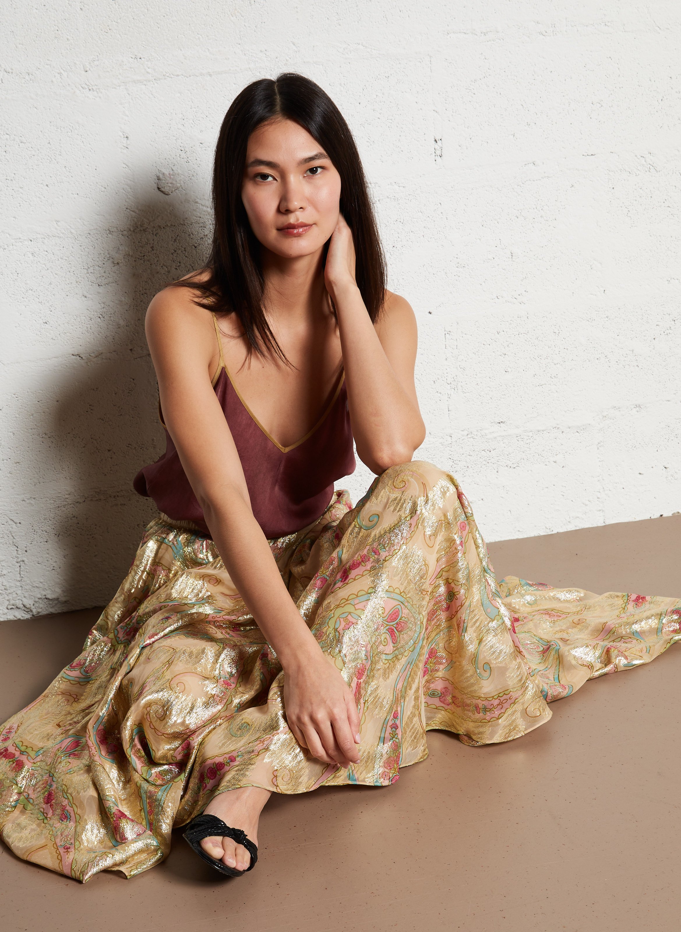 Jupe midi imprimée MES DEMOISELLES Rose