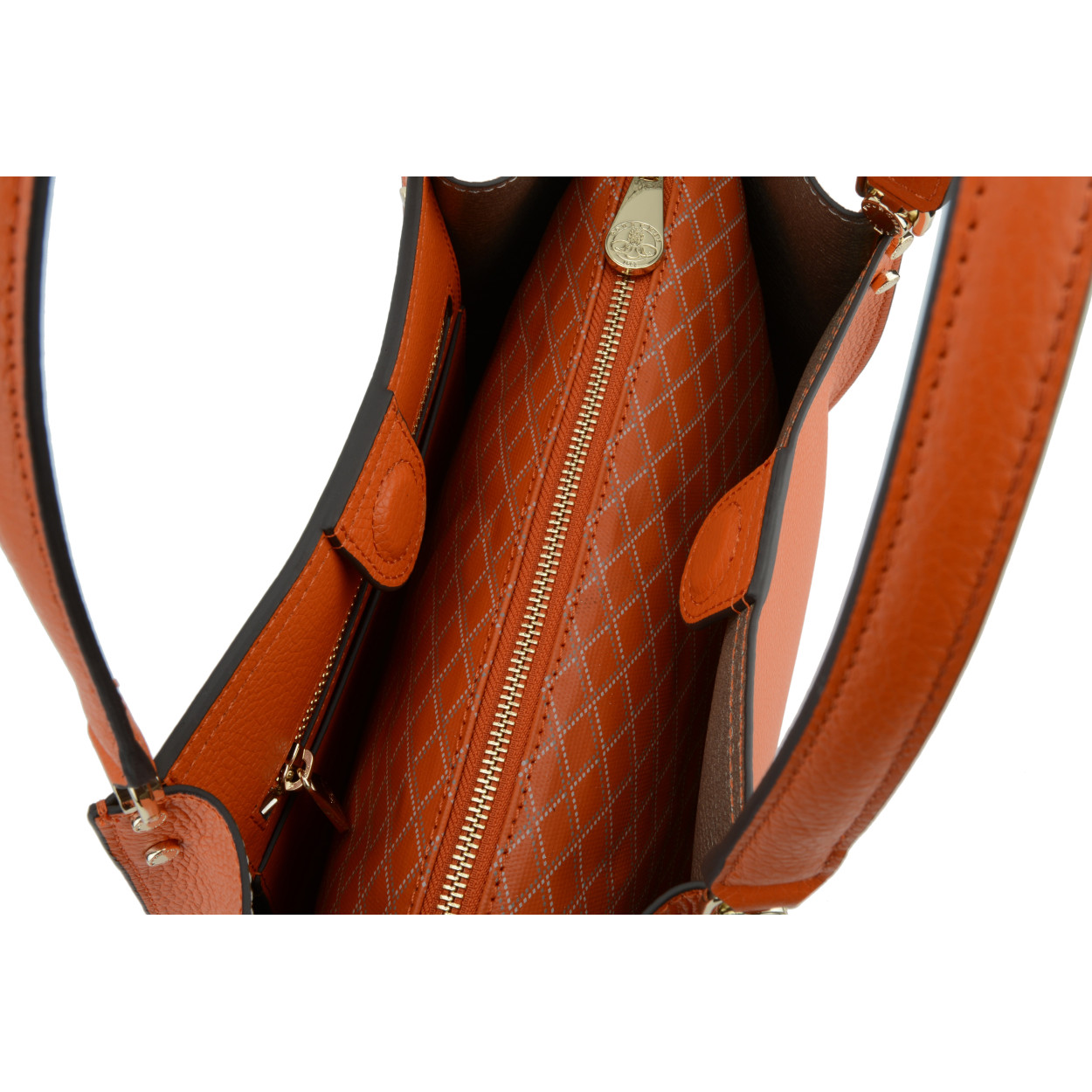 Billy L leather bag  POURCHET Orange