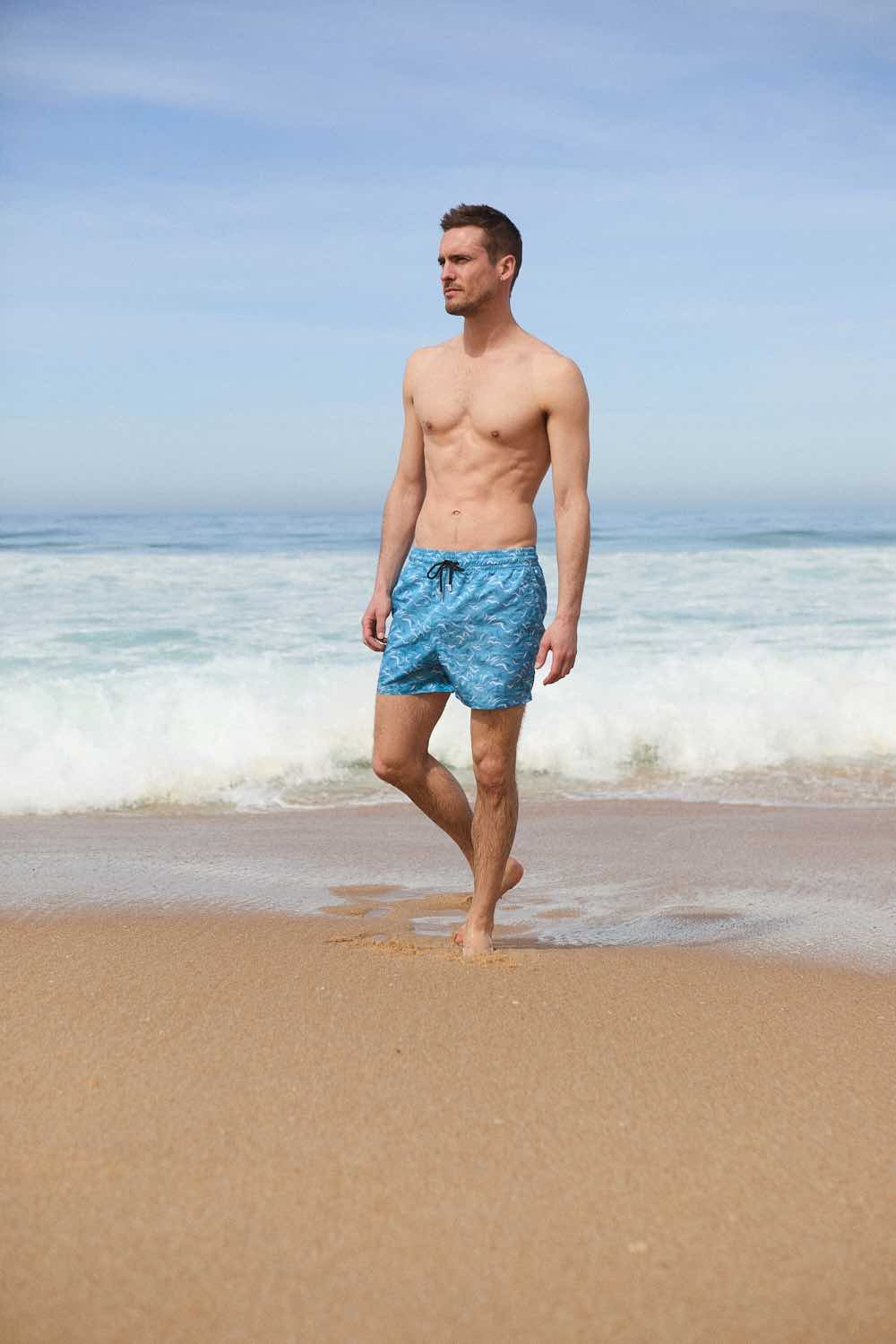 Printed swim shorts with elasticated waistband APNEE Blue