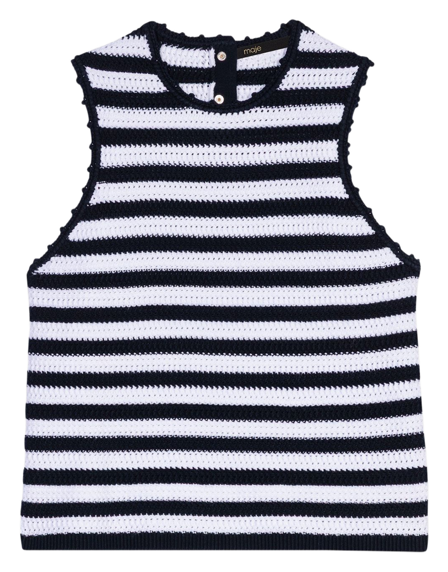 Débardeur rayé en maille MAJE Blanc