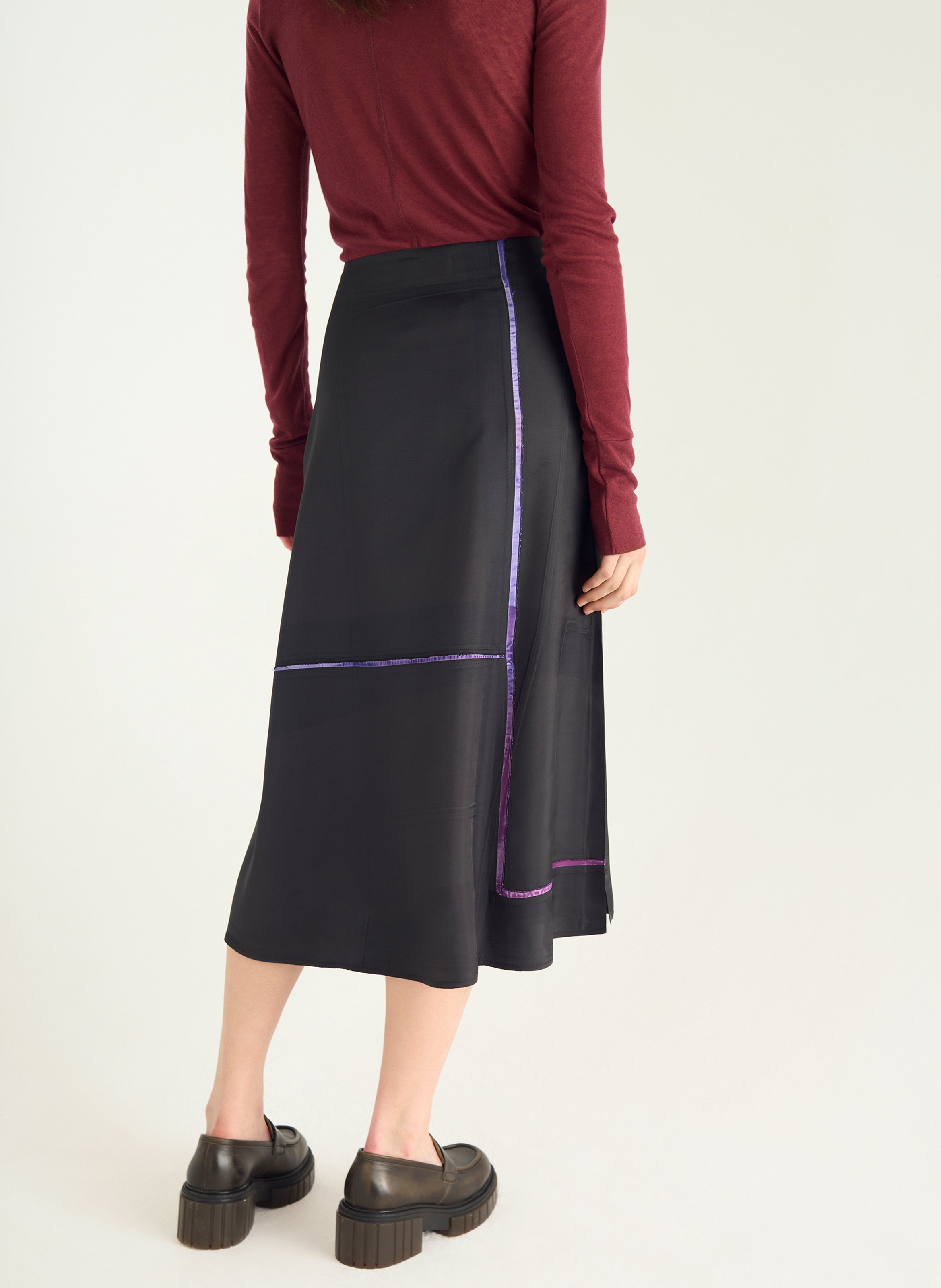 Jupe longue imprimée COTELAC Noir