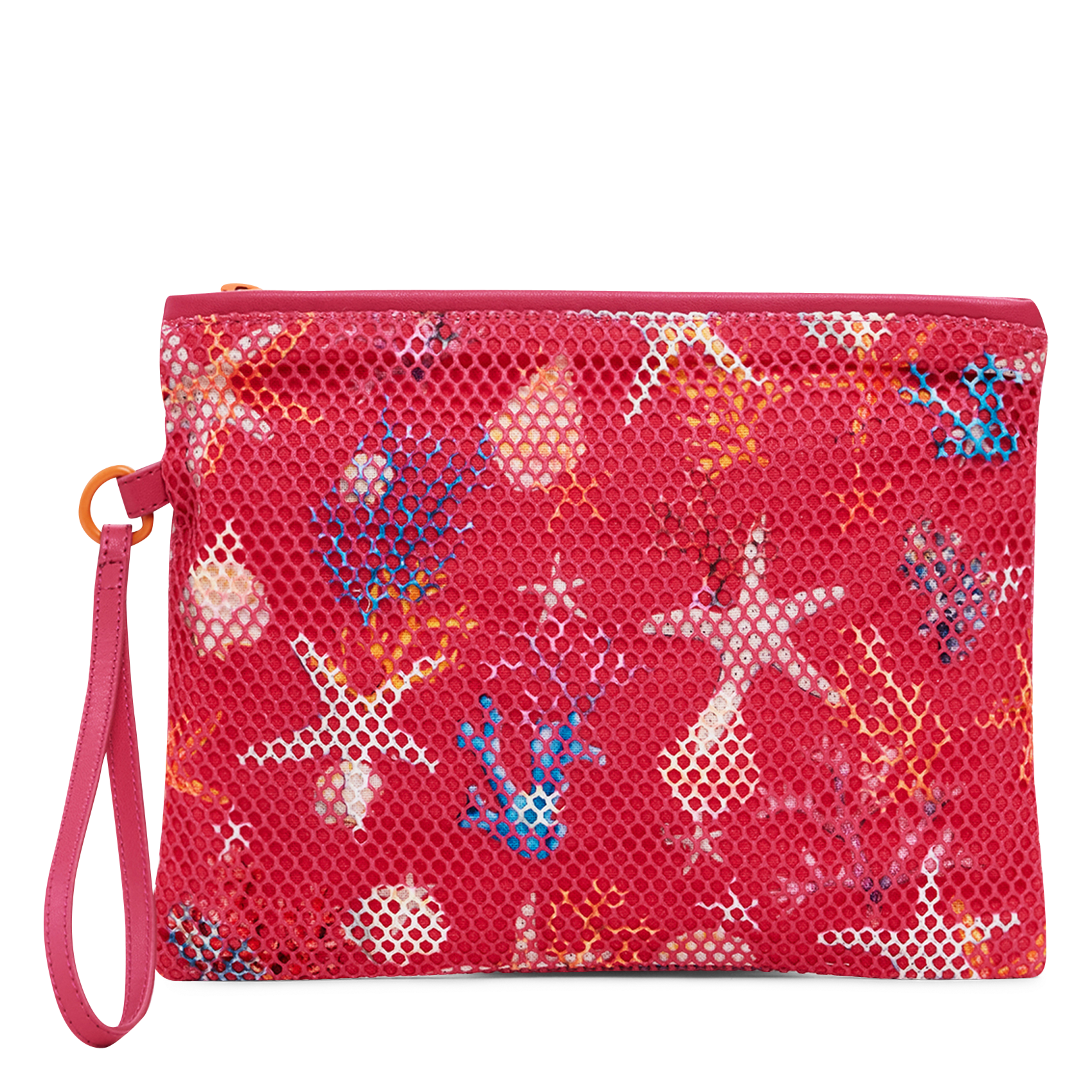 Rectangular zippered pouch with patterns DESIGUAL Red