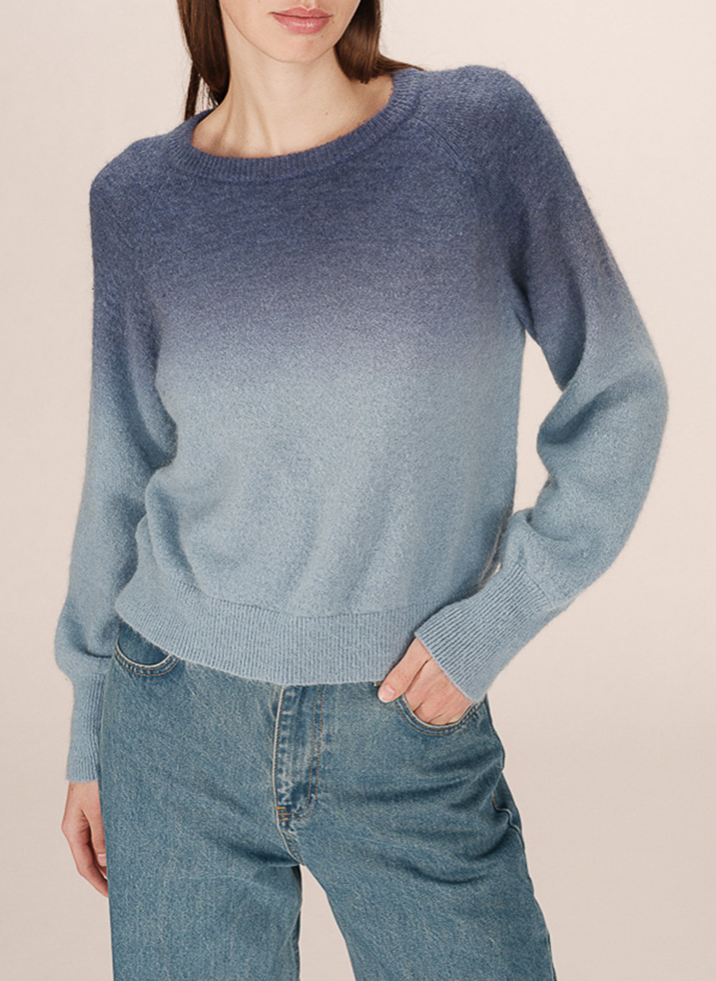 Round neck tie-dye sweater GRACE ET MILA Blue