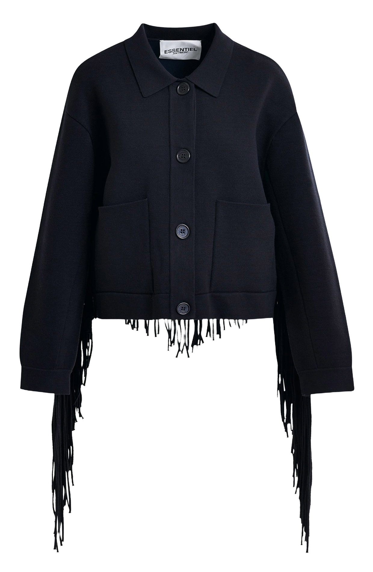 Veste col classique à franges ESSENTIEL ANTWERP Bleu