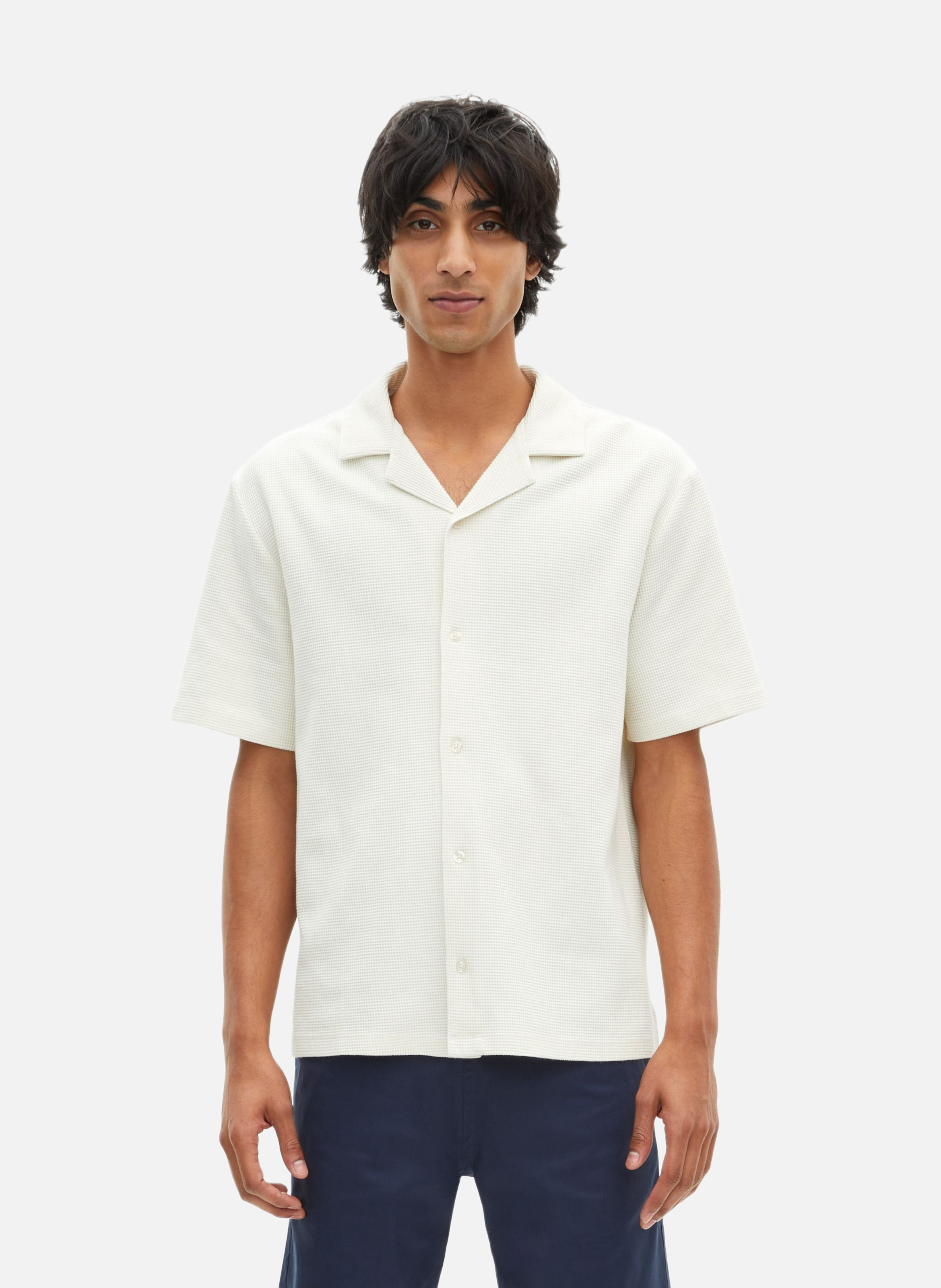 Short-sleeved honeycomb shirt THE KOOPLES Beige