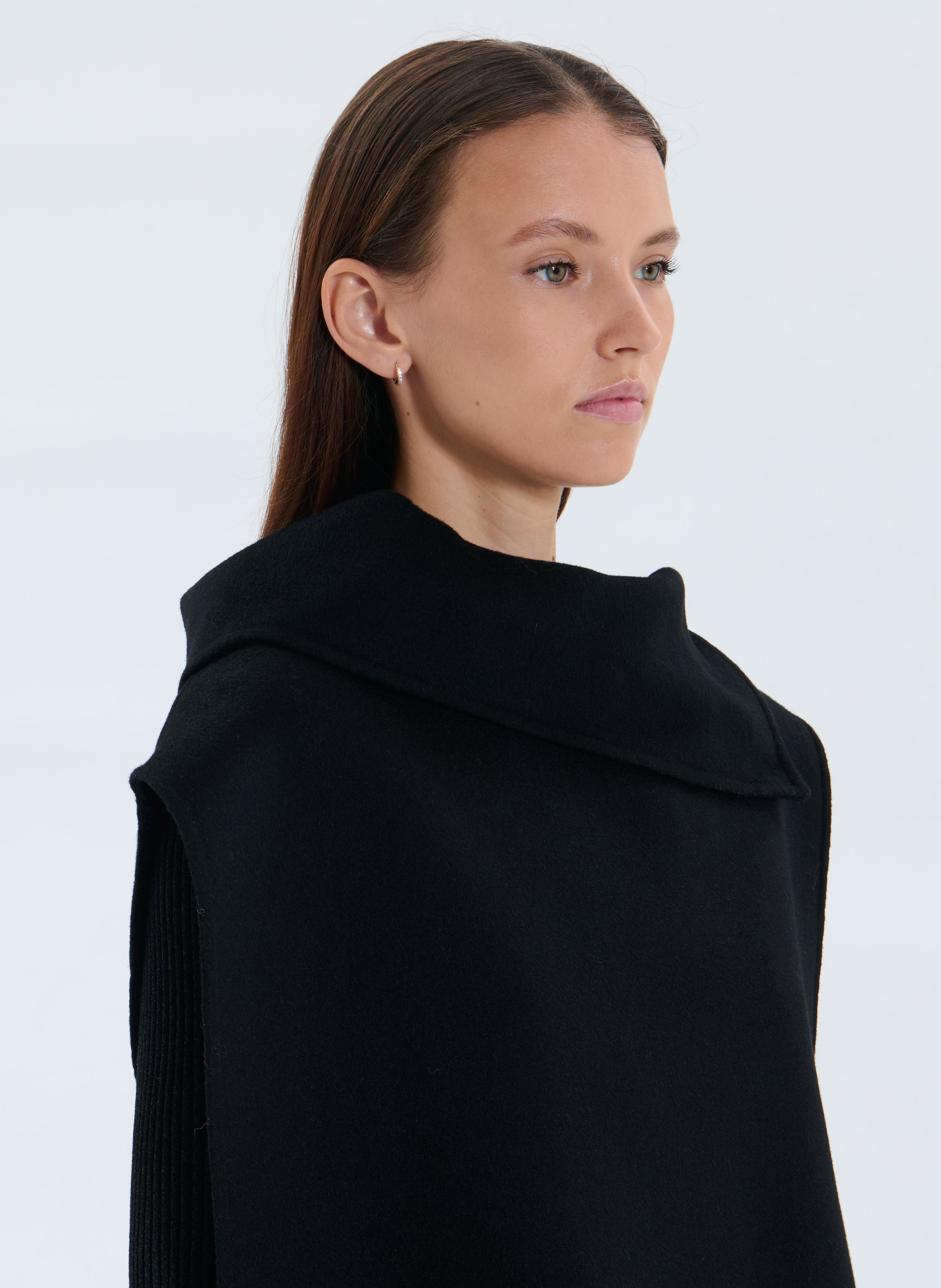Removable wool-blend stand-up collar ZAPA Black