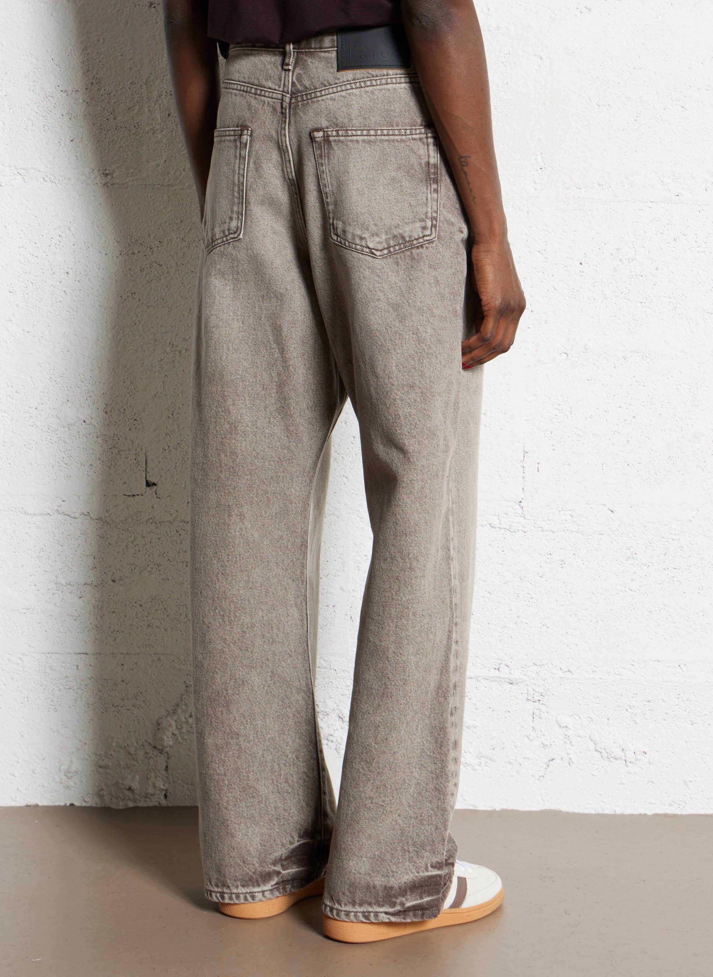 Jean large délavé BELLEROSE Marron