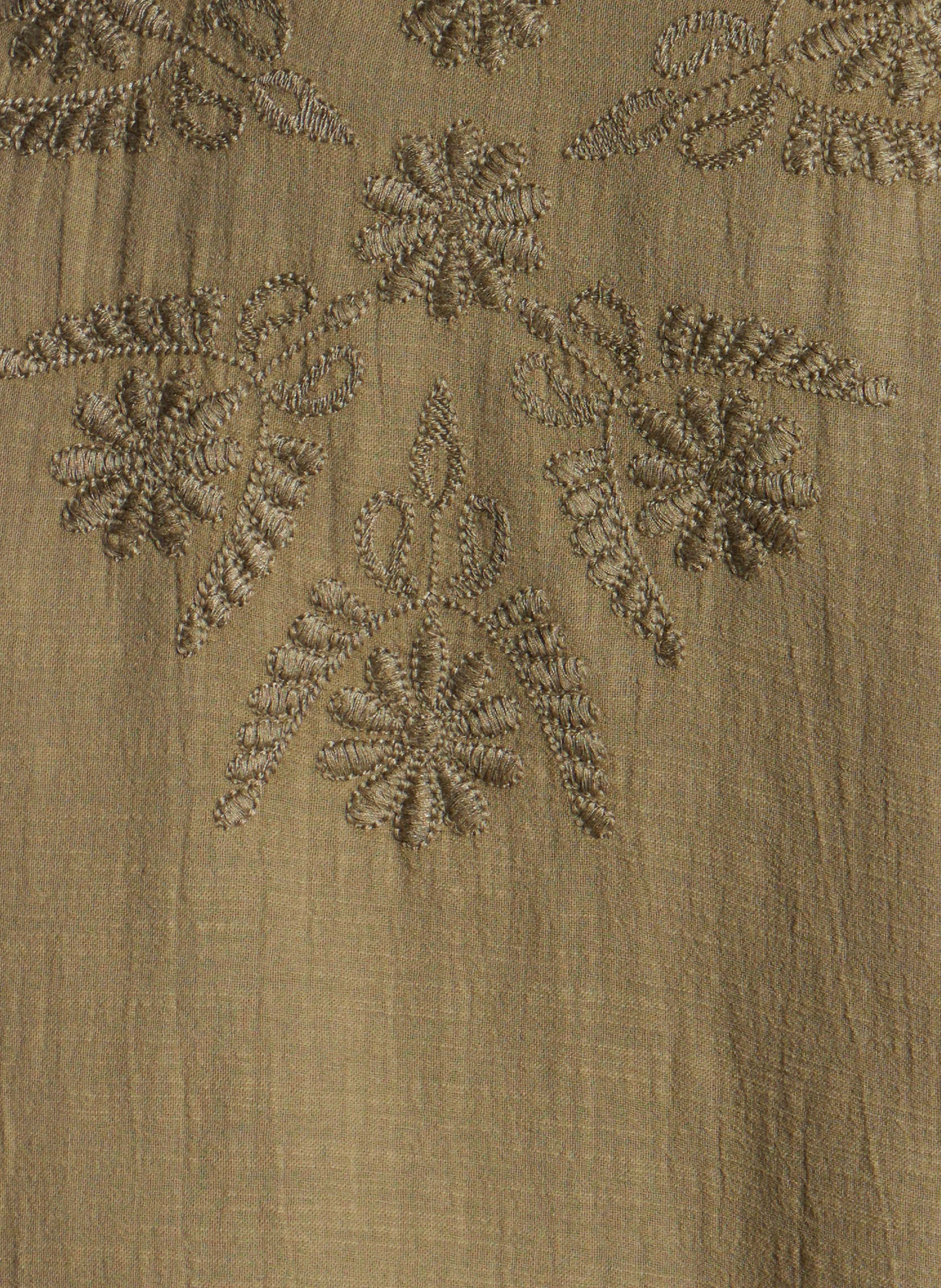 Veste droite en coton brodé MAISON 123 Kaki