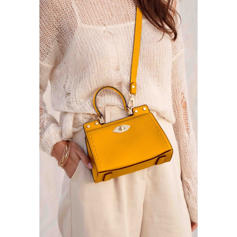 Handbag - cowhide leather POURCHET Red