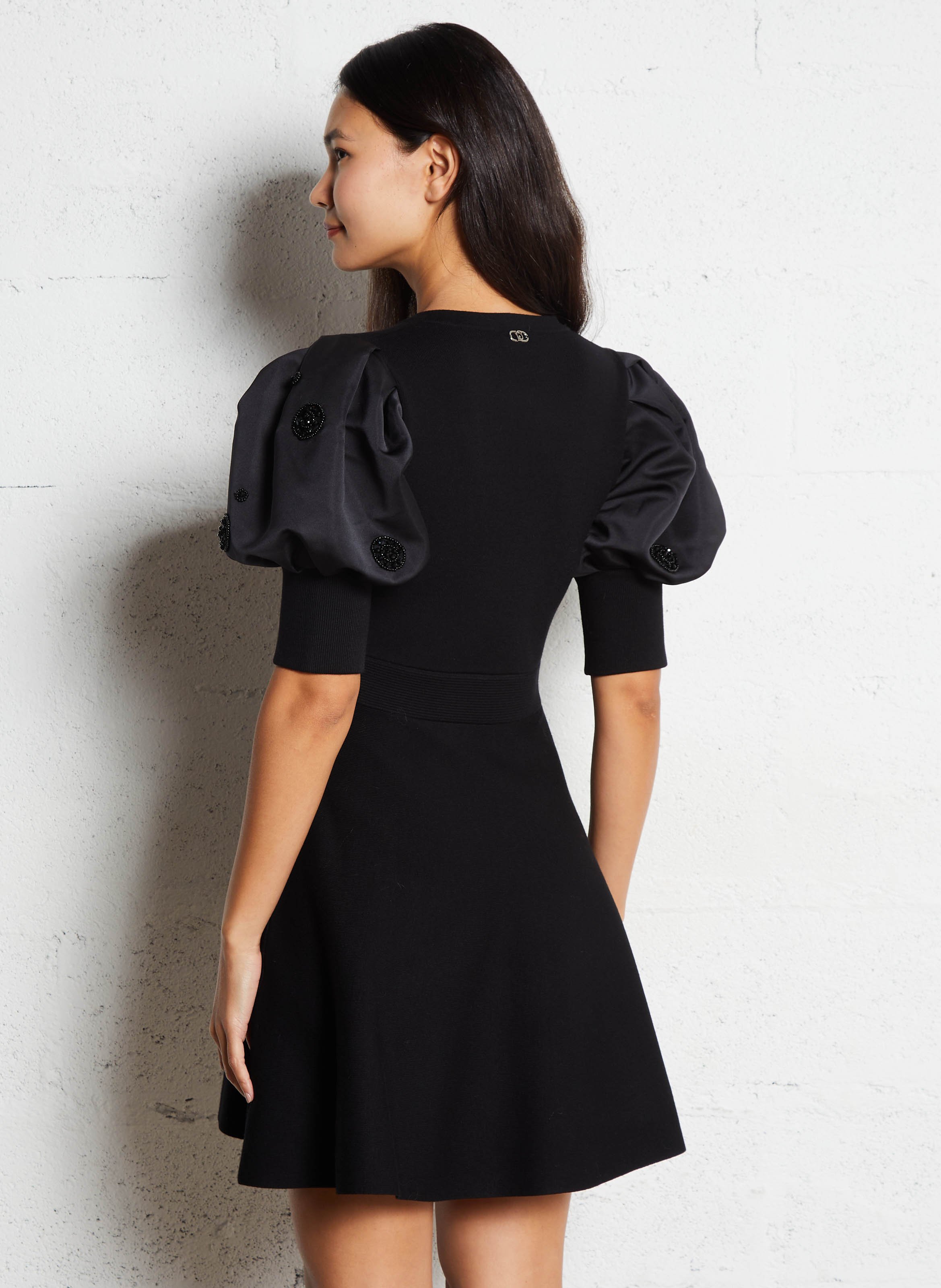 Ausgestelltes Kurzkleid mit V-Ausschnitt LIU JO Schwarz