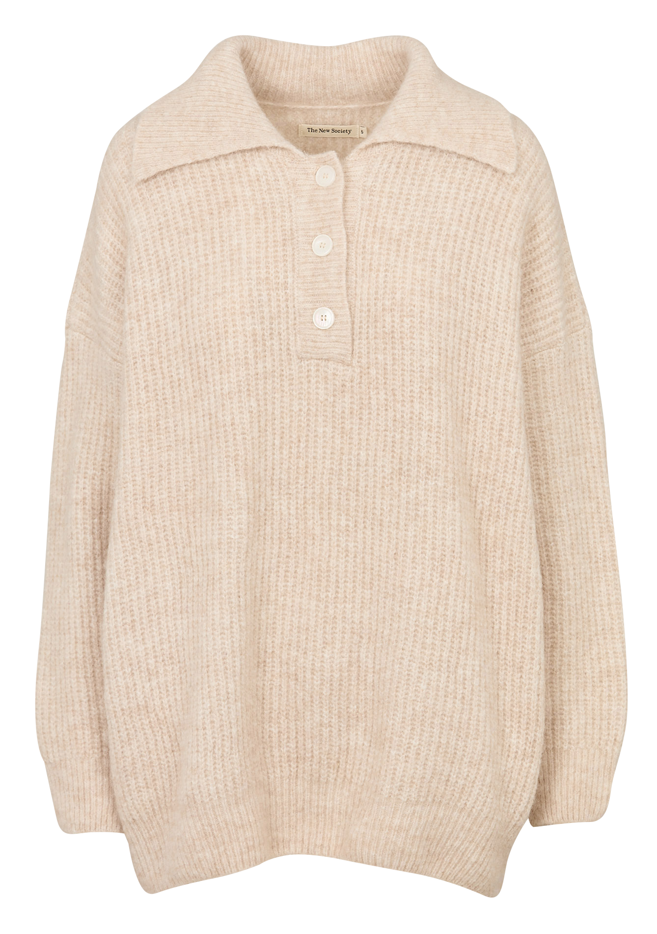 Wijde polo-halstrui in effen gemengde wol THE NEW SOCIETY Wit