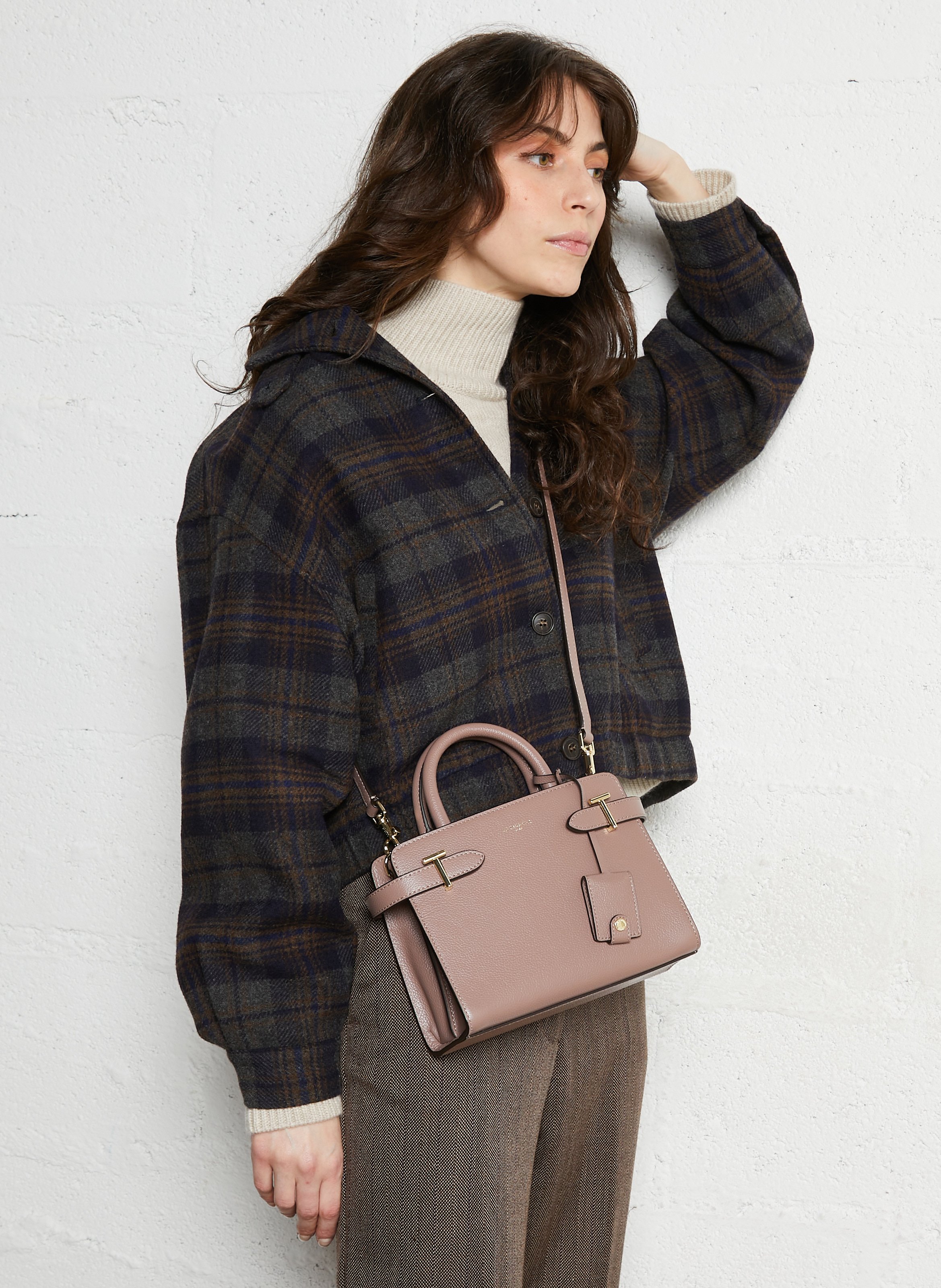 Sac à main en cuir  LE TANNEUR Gris