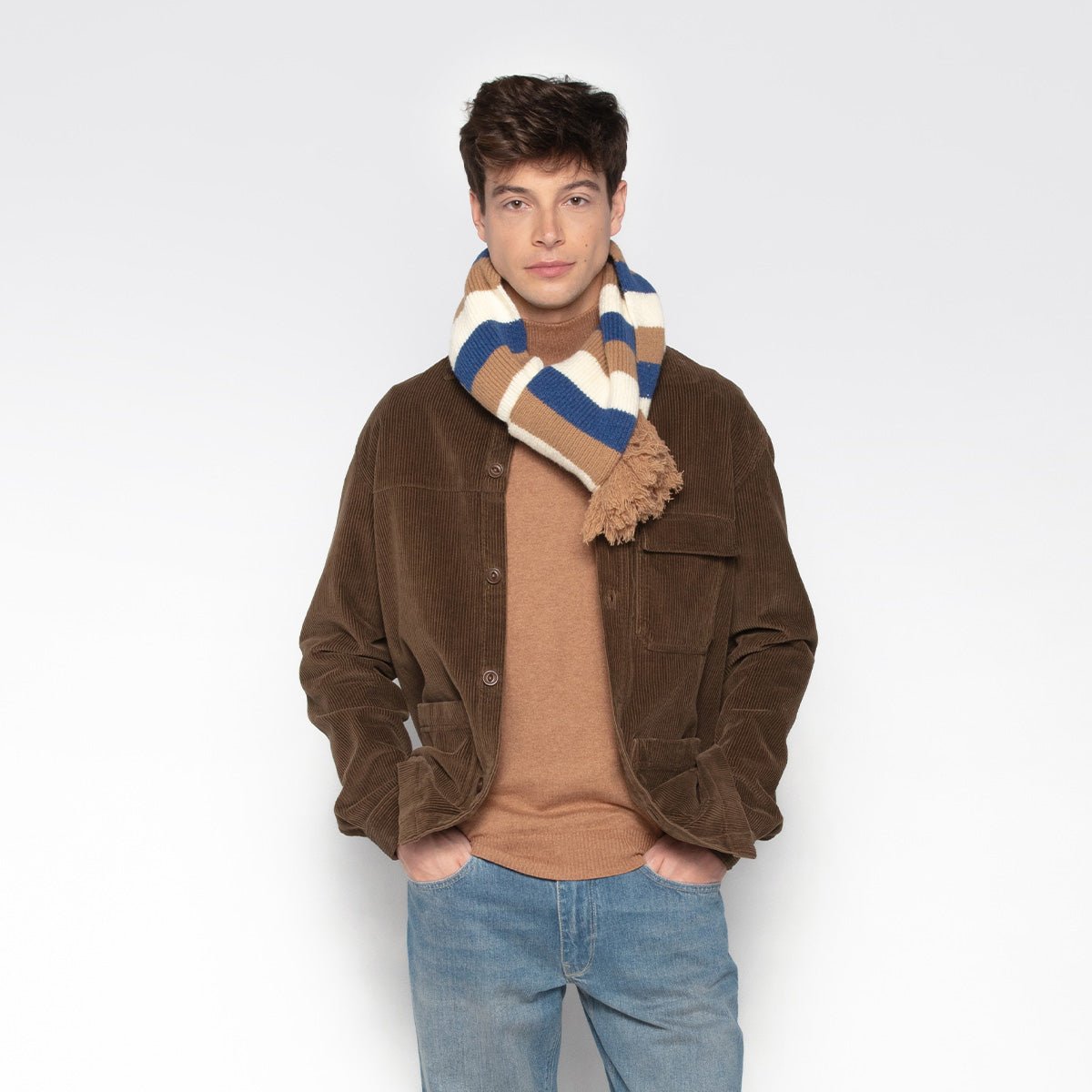 Striped scarf SERGE BLANCO White