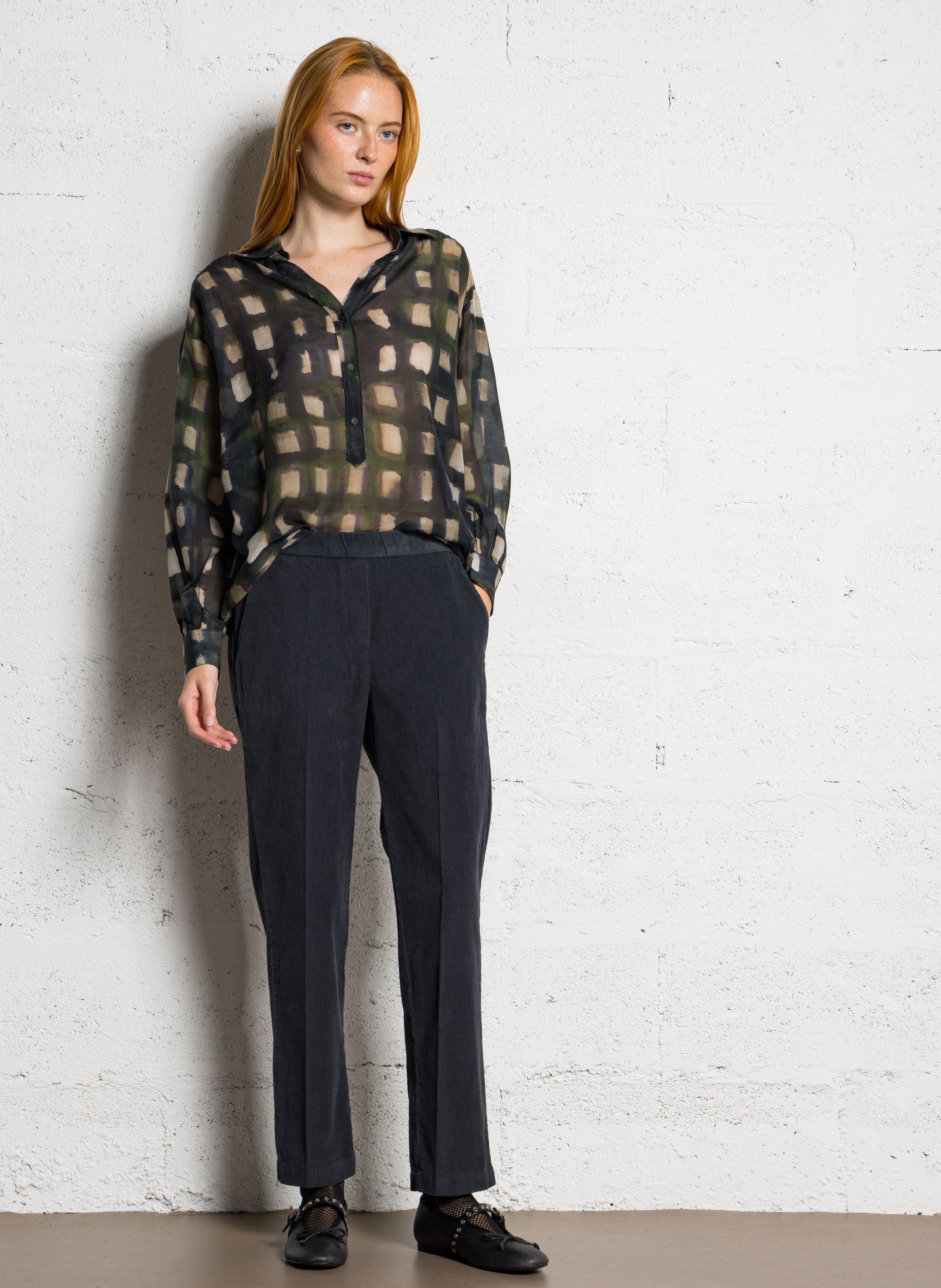 Blouse oversize en coton mélangé DIEGA Beige