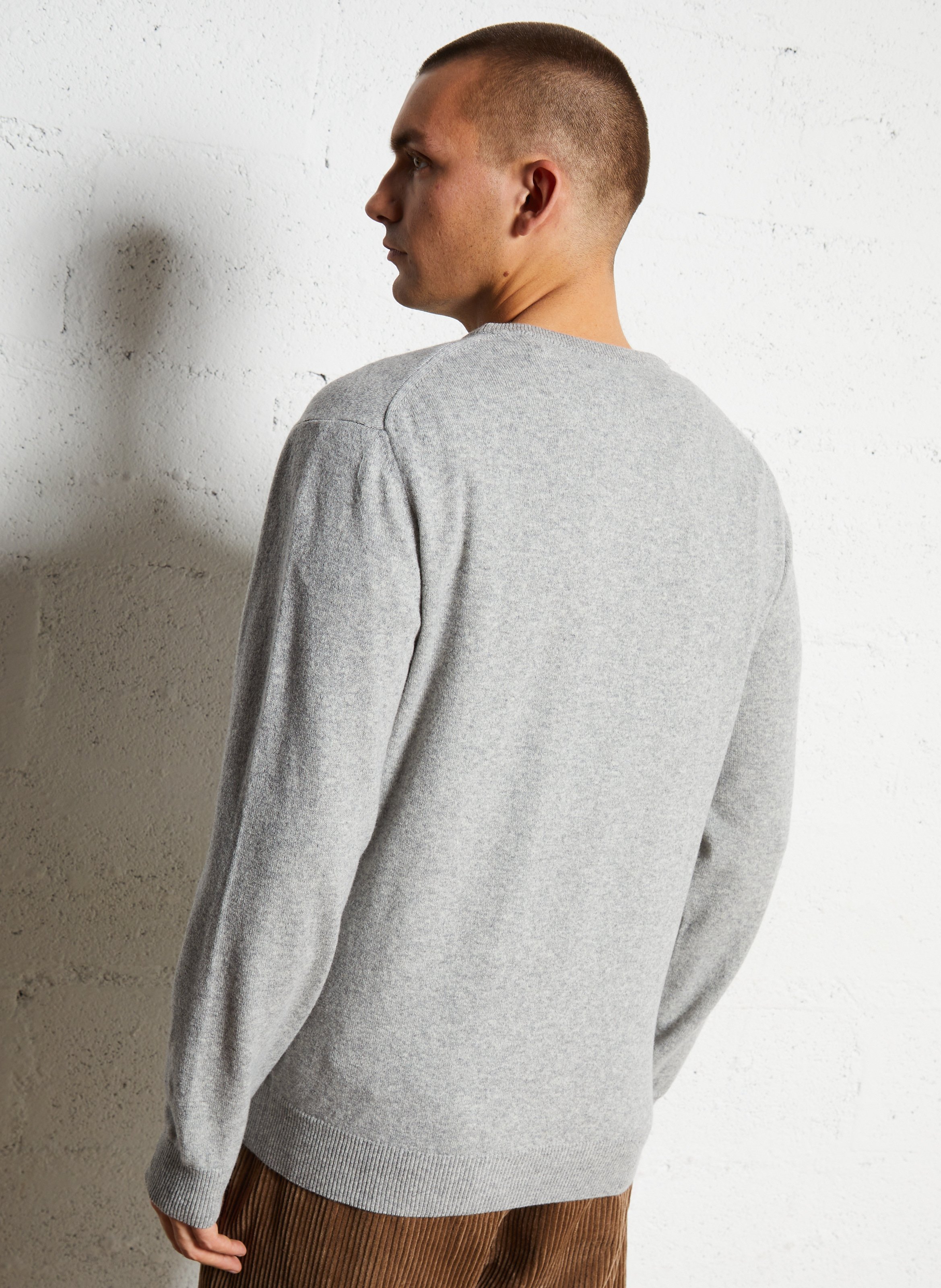 Straight round-neck wool sweater GANT Grey