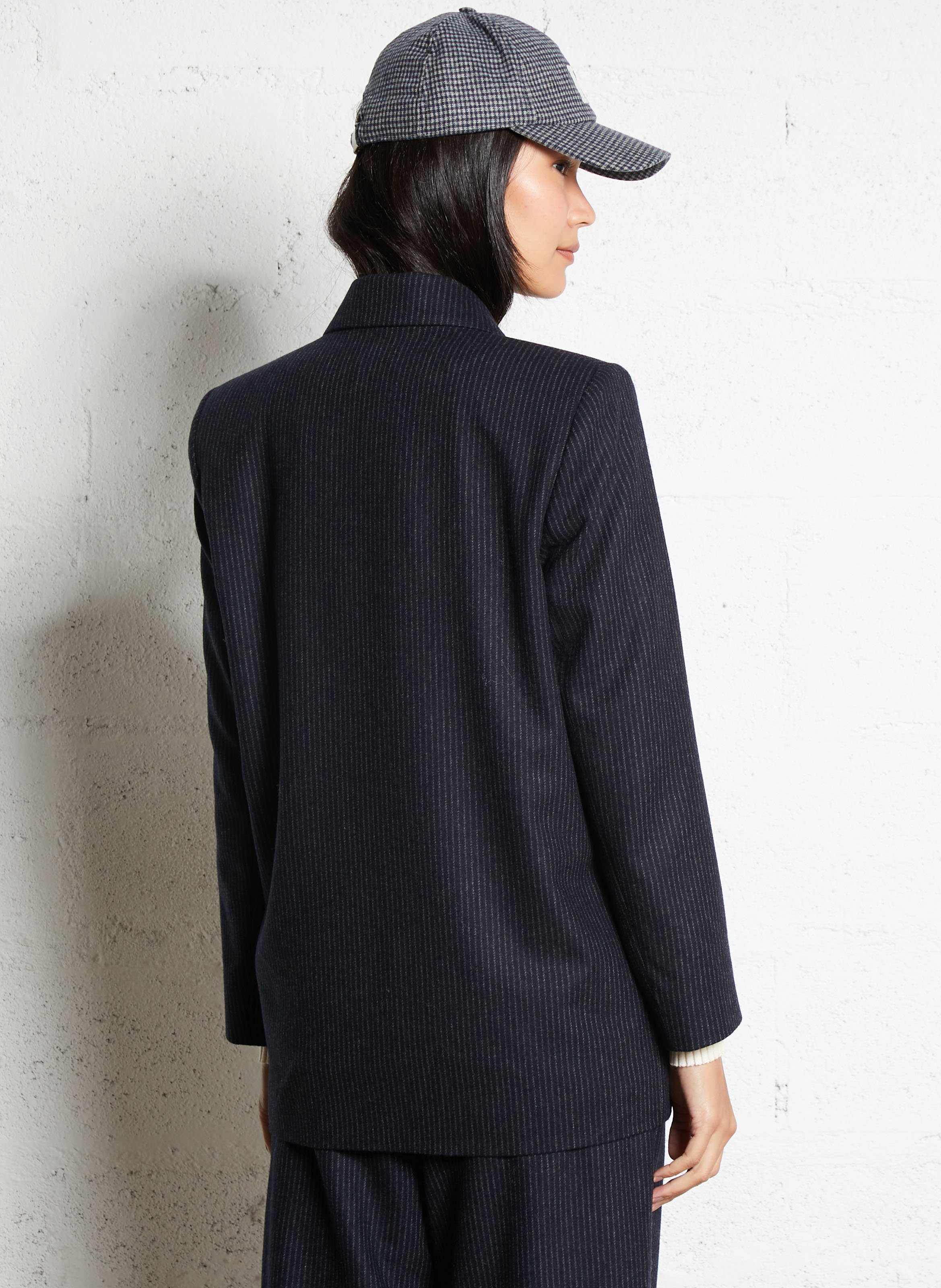 Veste de blazer droite col tailleur BELLEPIECE Bleu