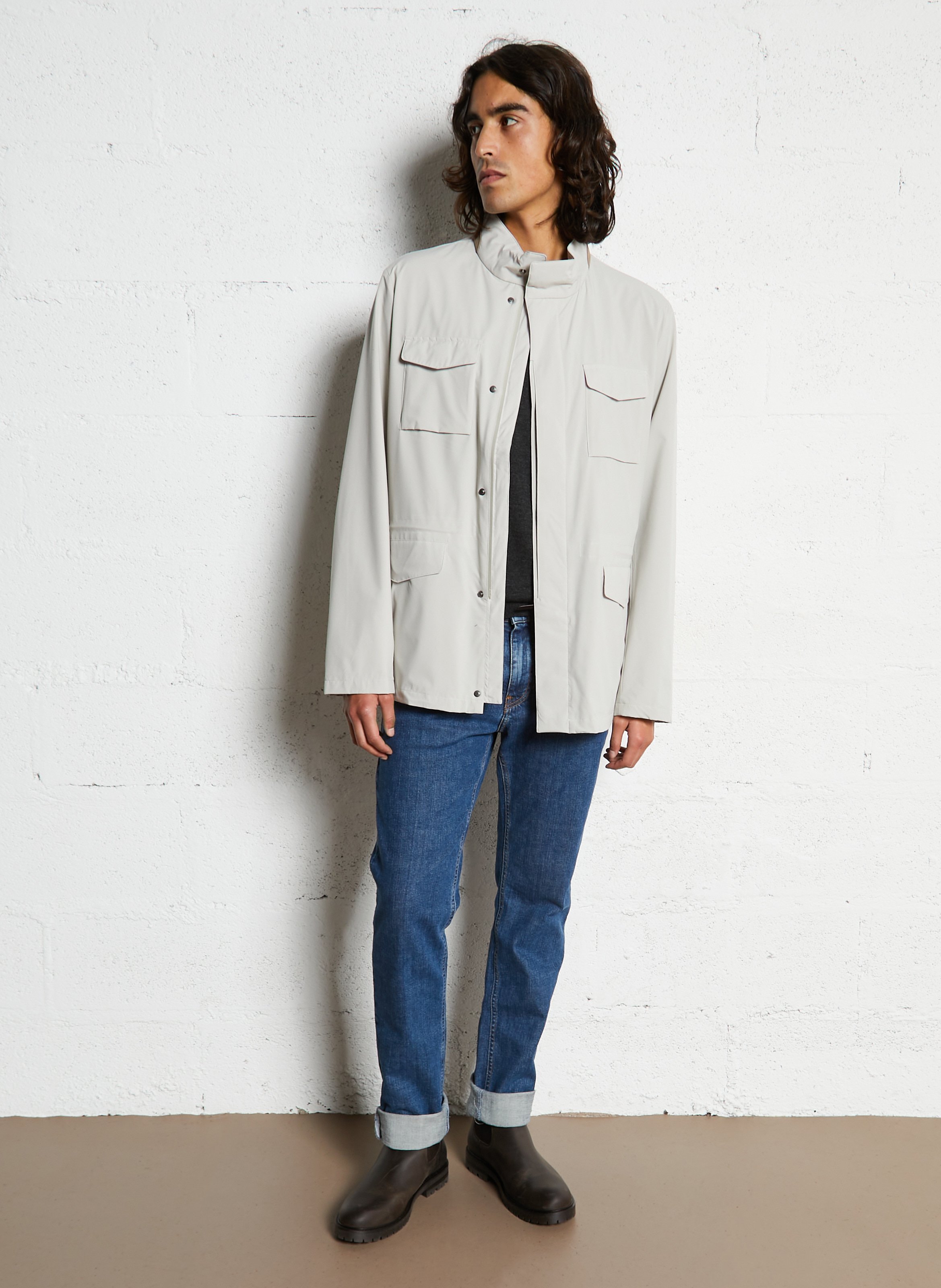 Veste à col montant  HACKETT Marron