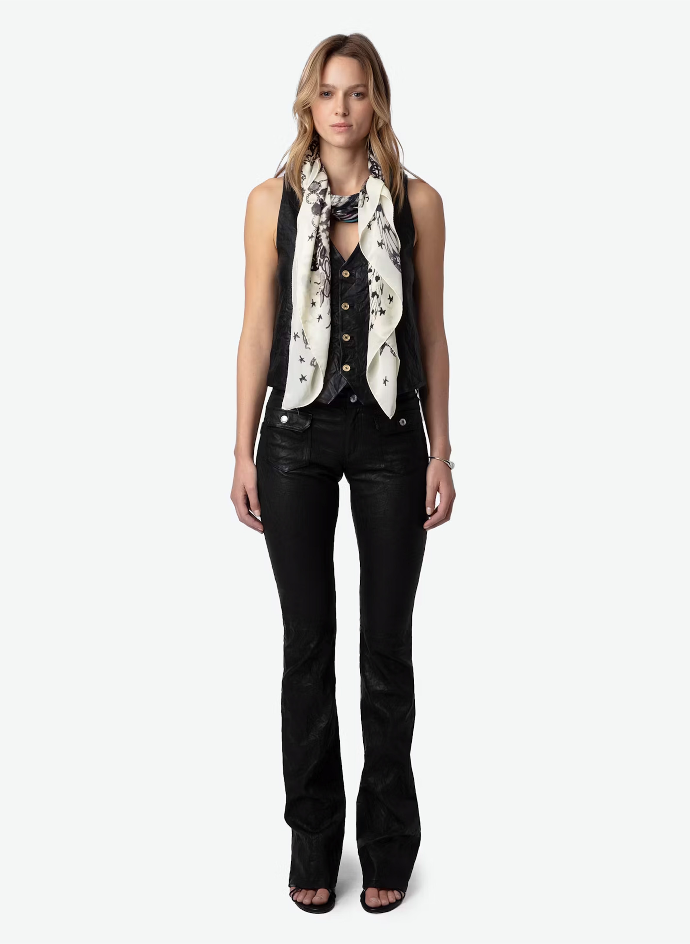 Foulard en soie imprimé ZADIG&VOLTAIRE Blanc