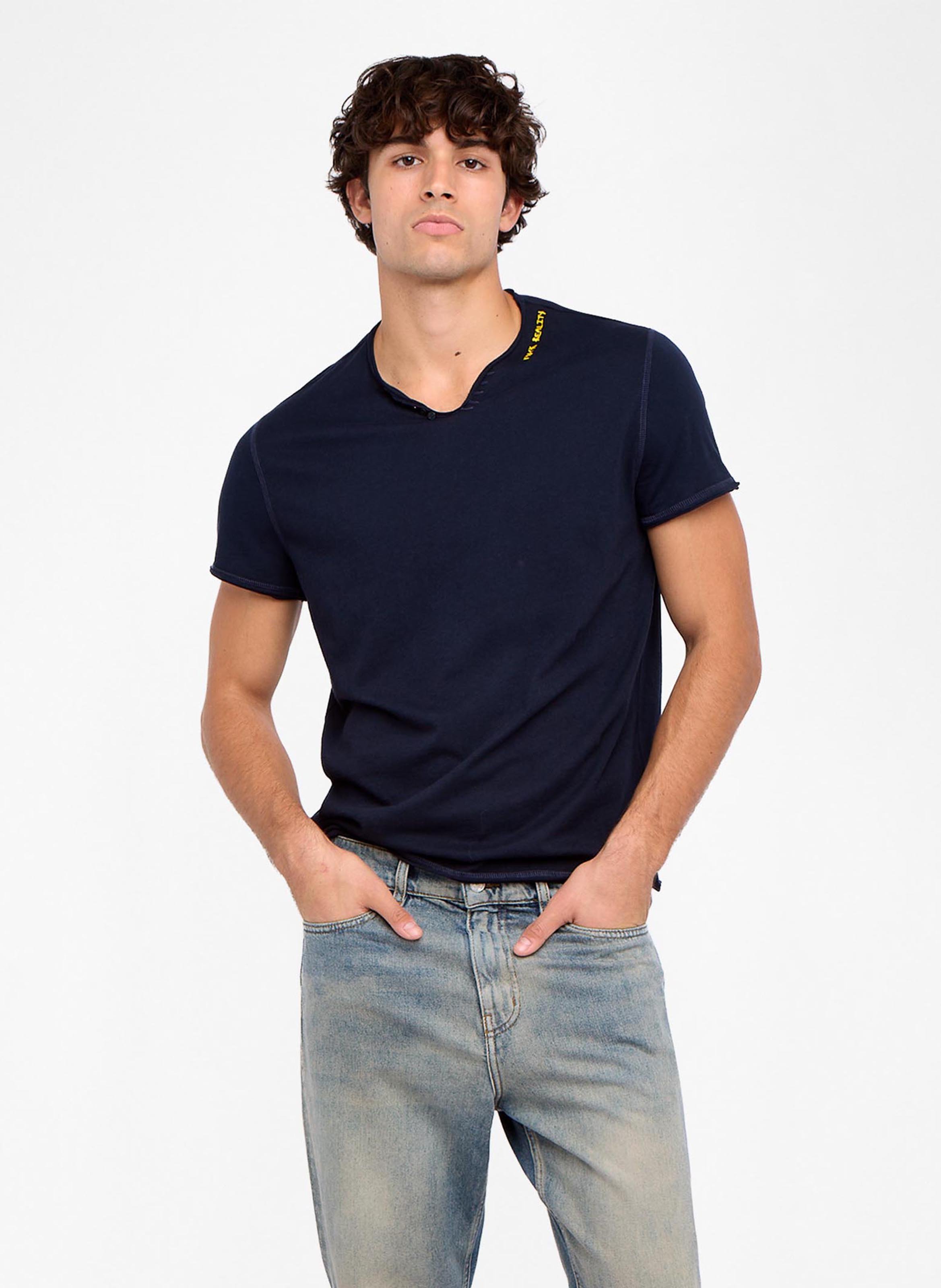 Straight-cut cotton henley T-shirt ZADIG&VOLTAIRE Blue